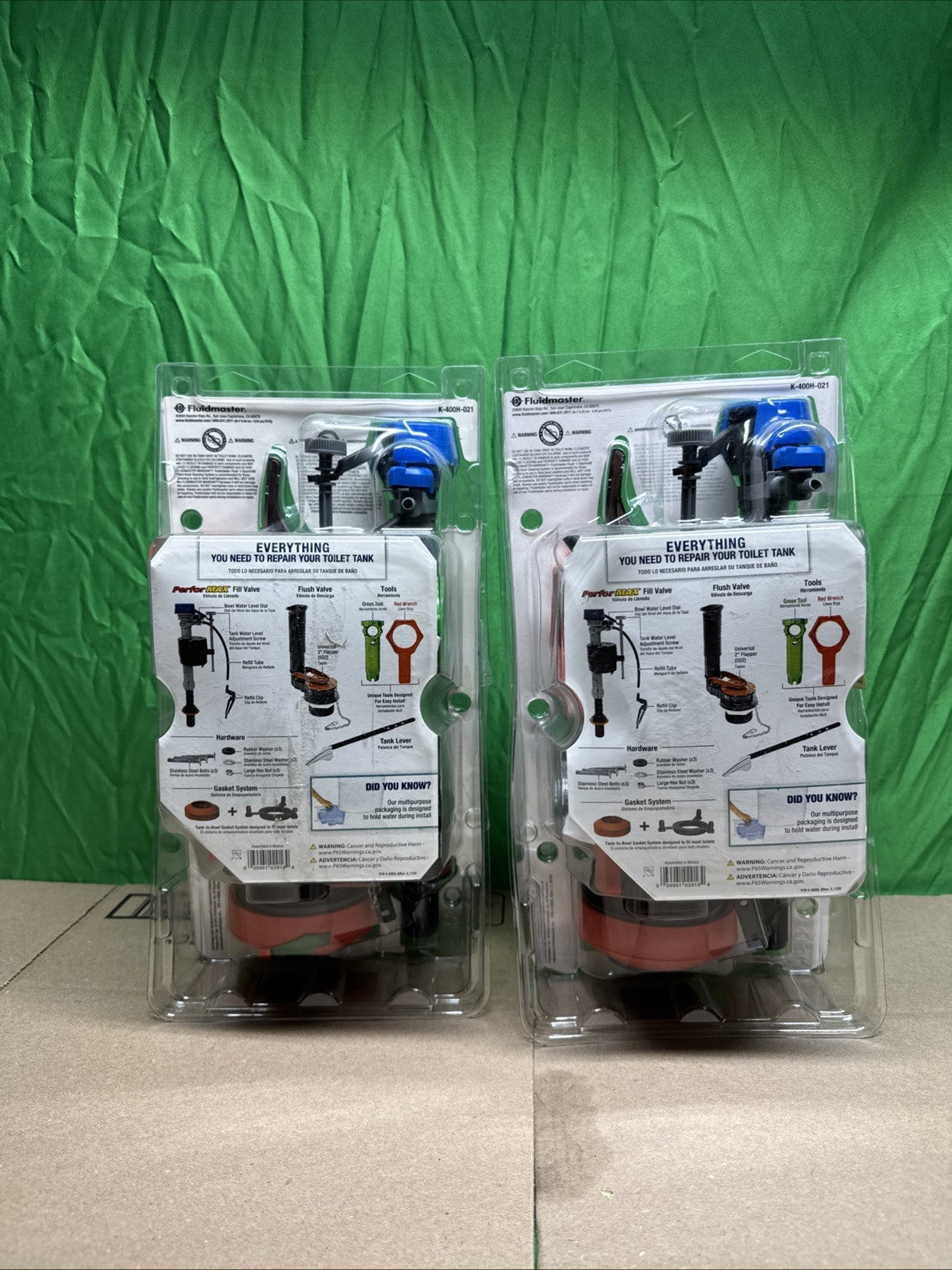 LOT OF 2 Fluidmaster Universal Complete Toilet Kit #K-400H-021