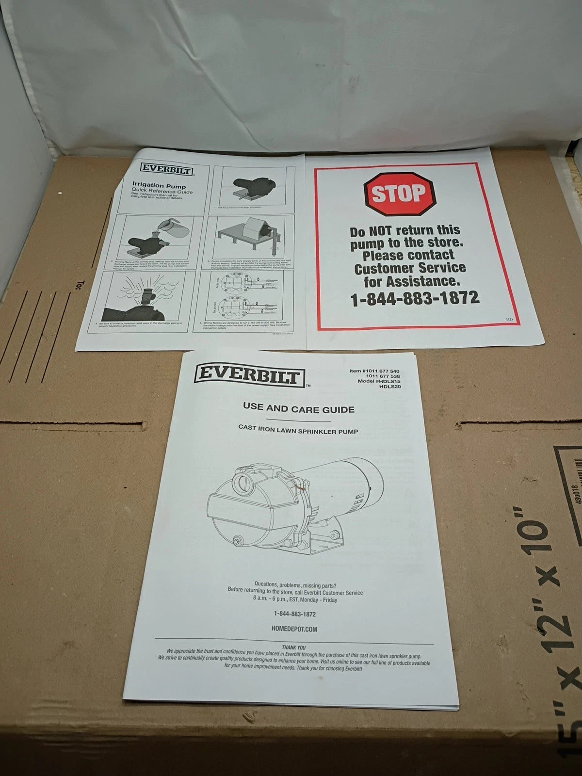 Everbilt 1-1/2 HP Cast Iron Lawn Irrigation Pump 115 /230 Dual Voltage FOR PARTS