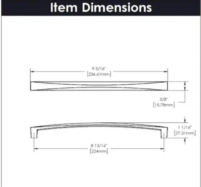 5pk Crest Collection 8-13/16 in Center to Center Satin Nickel Bar Cabinet OB