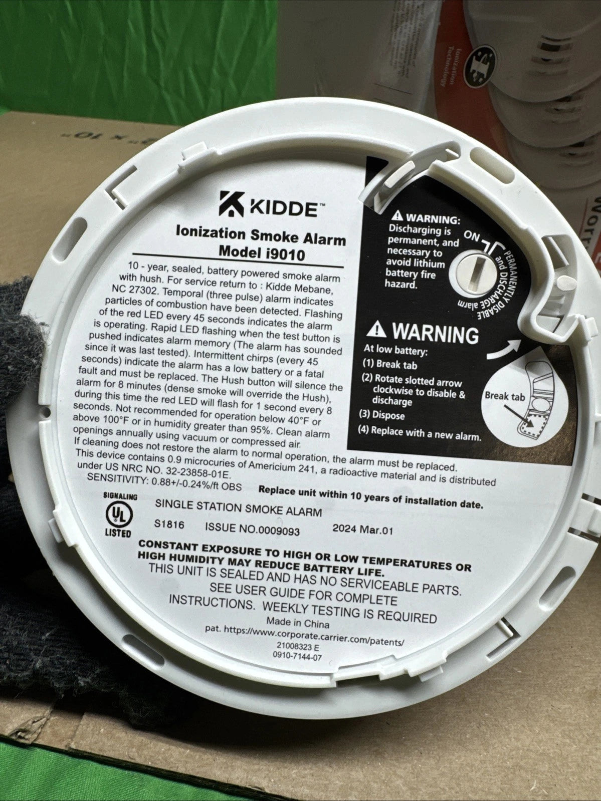 Kidde Smoke Detector Fire Alarm Lithium Battery Powered Built In Portable 3 Pack