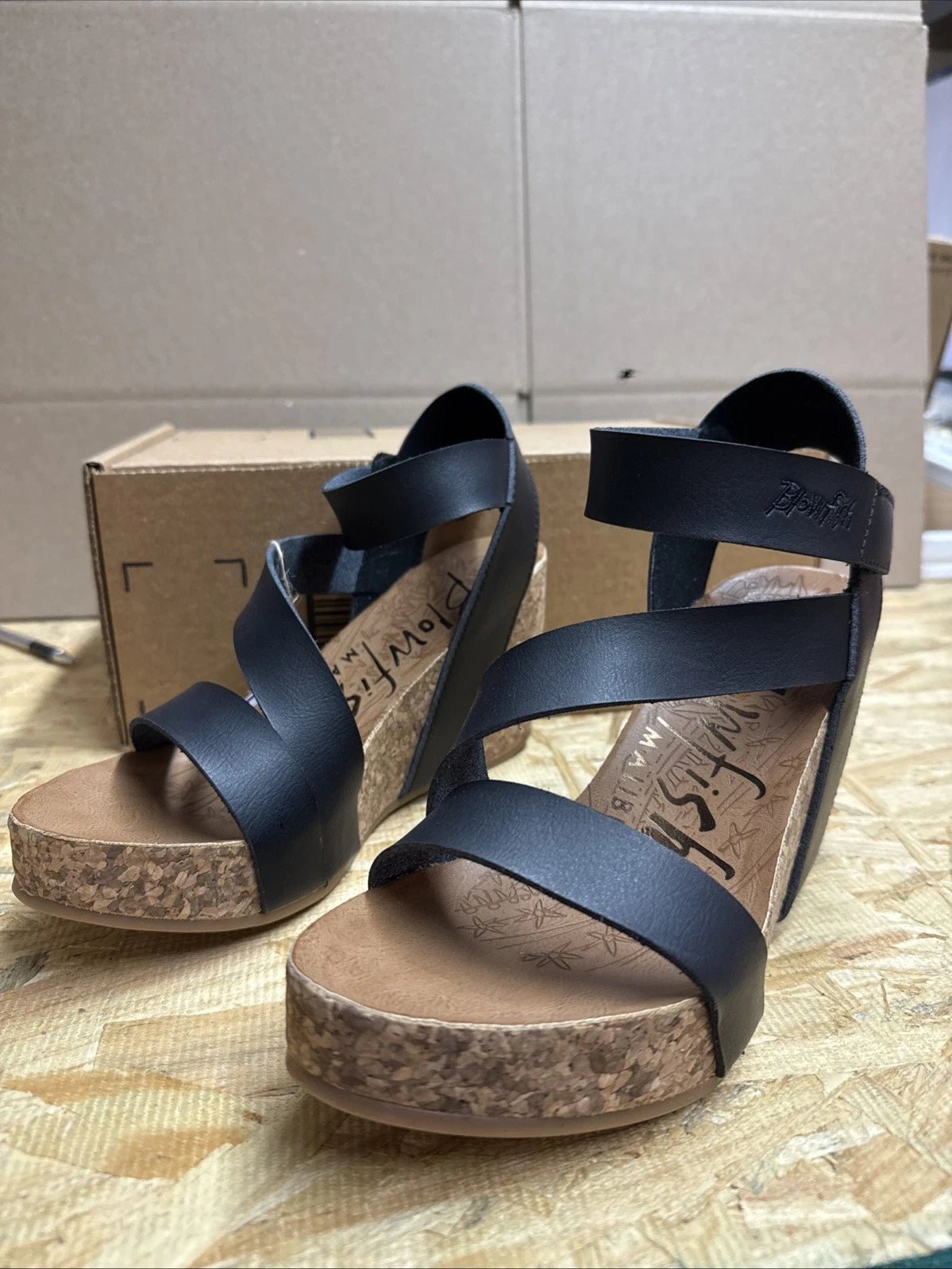 Blowfish Malibu Hapuku Wedge Platform Strappy Ankle Comfort Sandals Size 7 VGC.