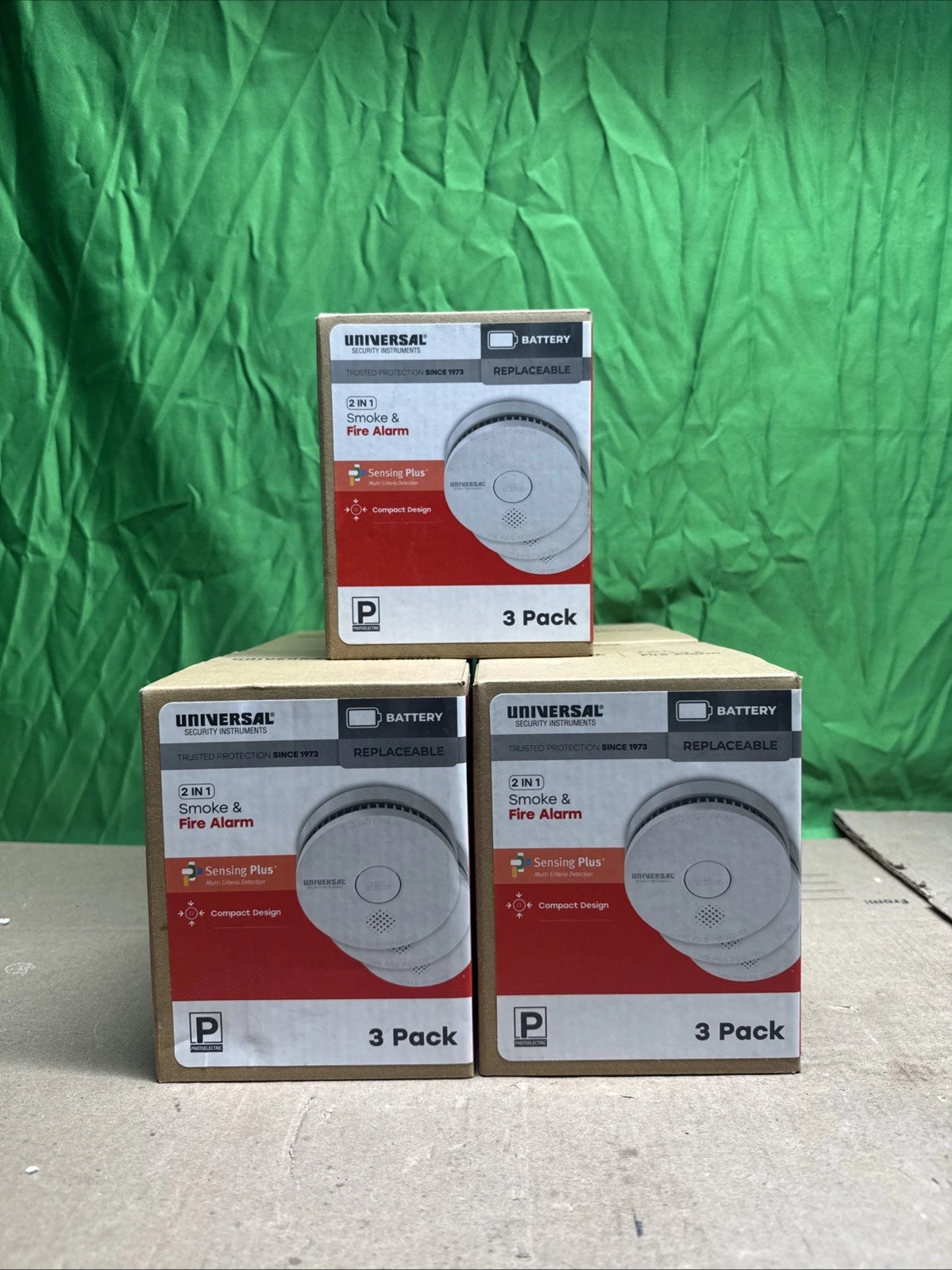 NEW 9-Volt Battery Operated Smoke Detector with Photoelectric Sensor Item 3PACK