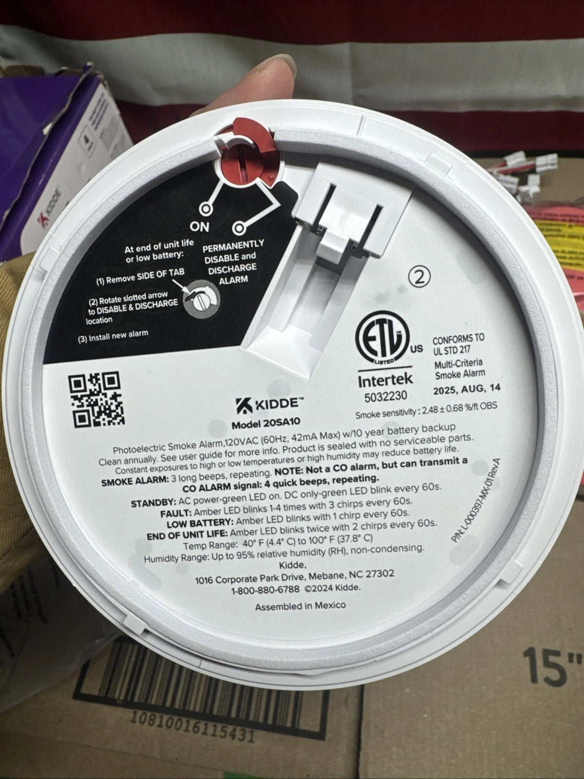 Kidde Smoke Alarm Model 20SA10 Hard Wired Detector 10 Year battery 4 Pack
