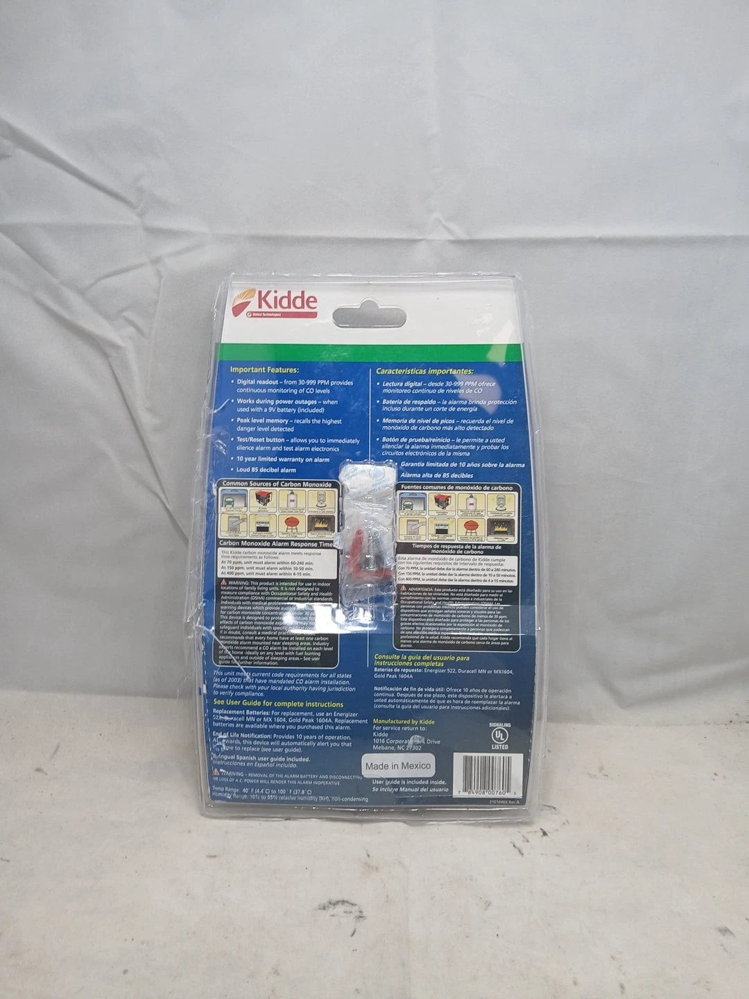 Kidde Nighthawk Plug-In Carbon Monoxide Alarm + Battery Backup KN-COPP-3