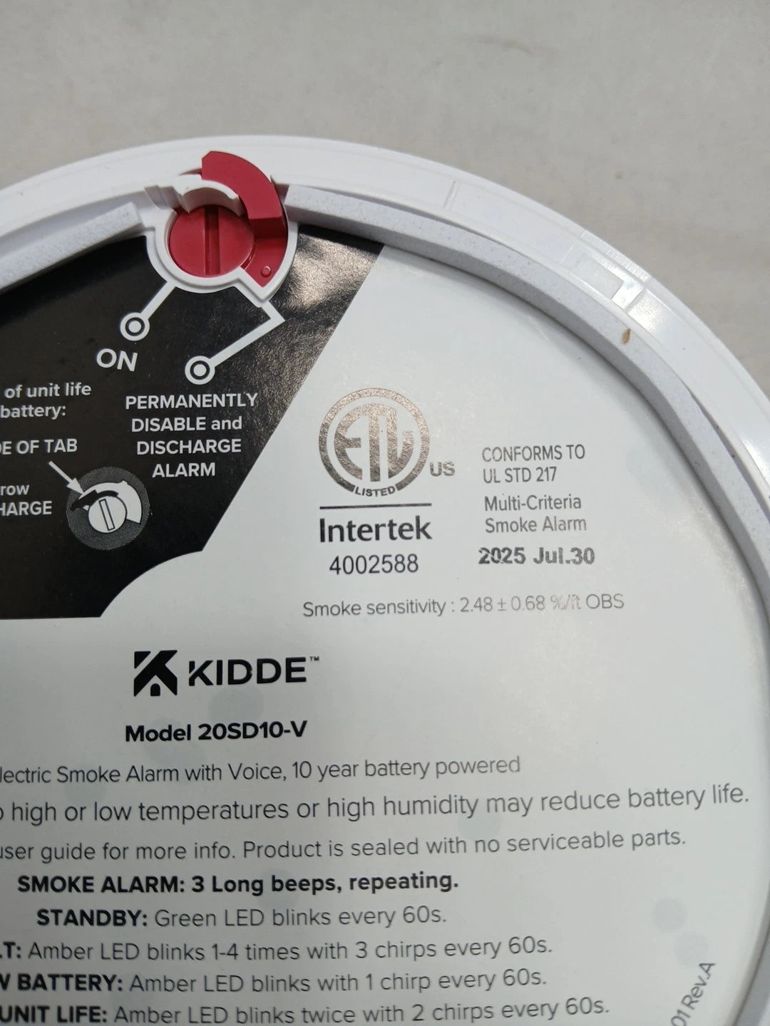 2pck Kidde Smoke Detector for Home 10-Year Battery Powered Voice Alerts 20SD10-V