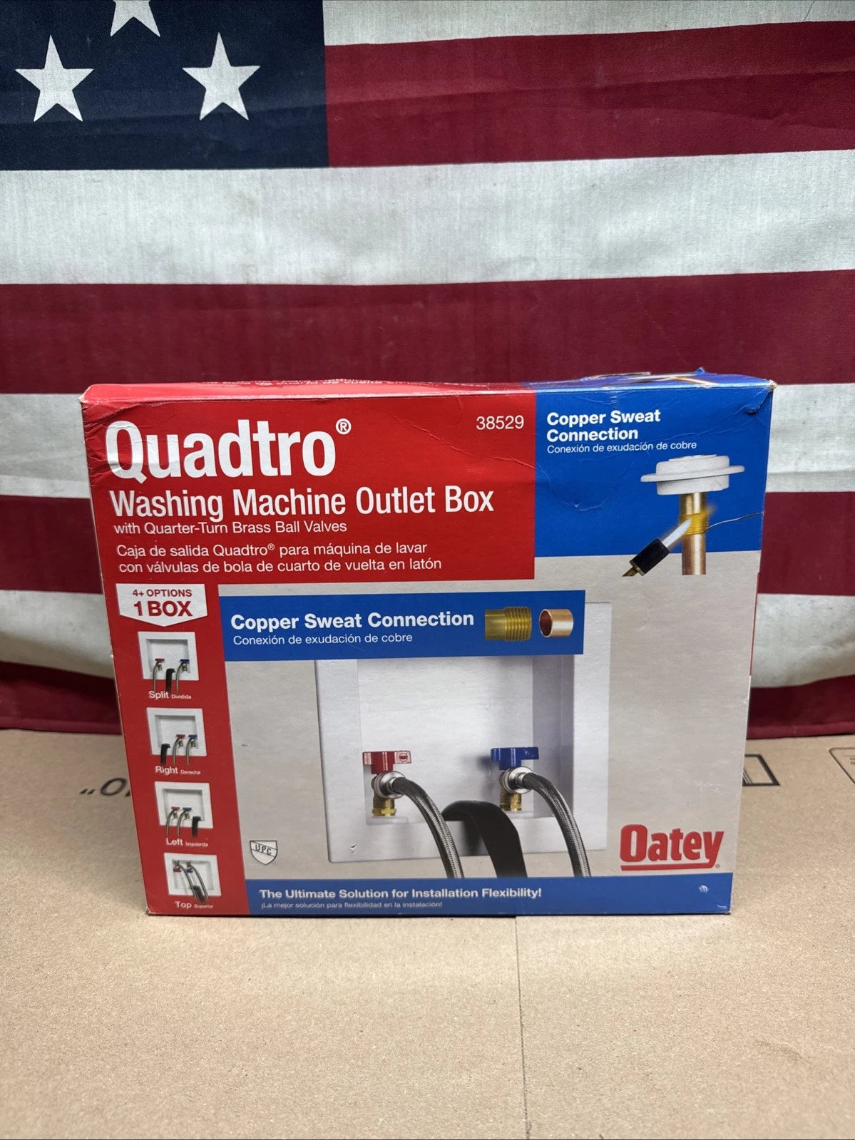 Oatey 38529 Washing Machine Center Drain Outlet Box With Valves NOB :