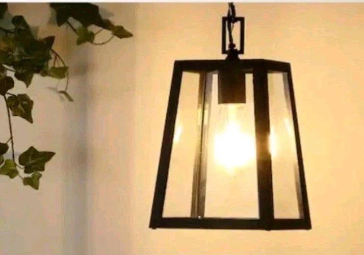 JONATHAN Y Glendale 6.75 in. Black Outdoor Industrial Farmhouse Pendant Light OB