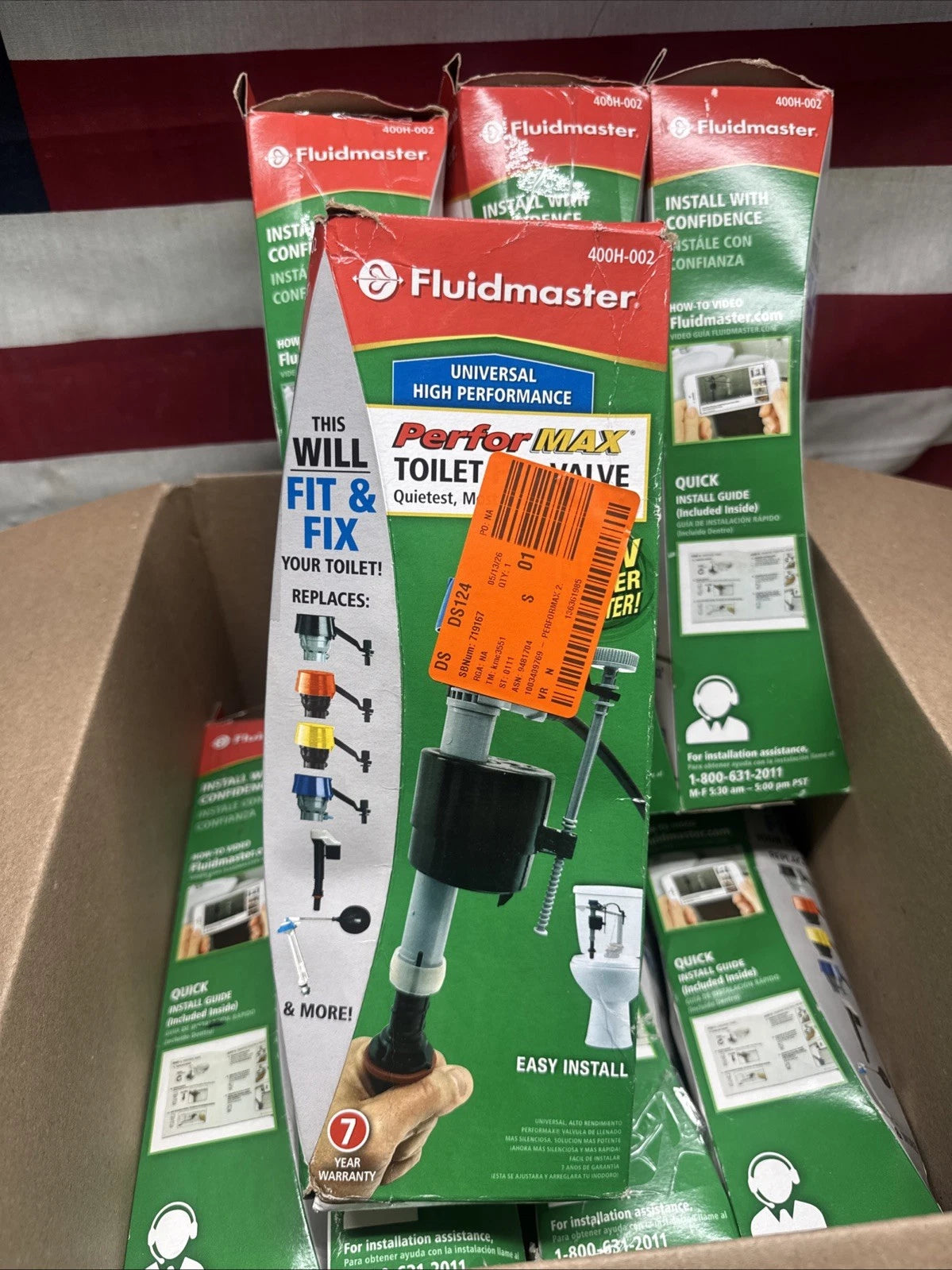 LOT OF 8 Fluidmaster 400H-002 Performax Universal Toilet Fill Valve.