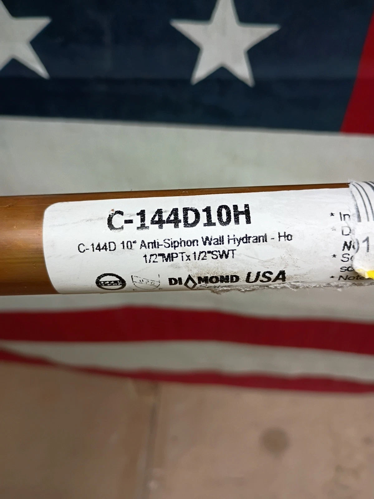 C-144D10H 10" Anti Siphon Wall Hydrant 1/2" MPT or SWT , Open Box,