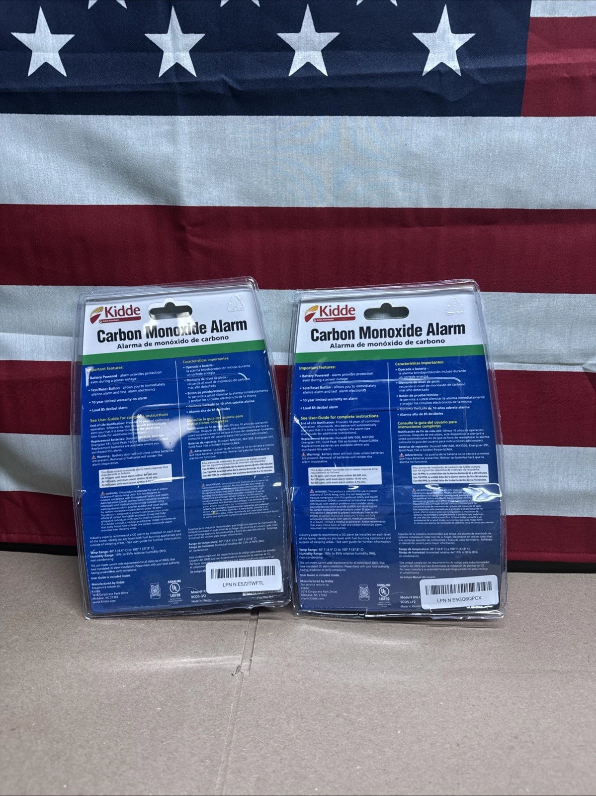 2x Kidde Carbon Monoxide Alarm Battery Operated CO Detector Monitor 9C05-LP2 New
