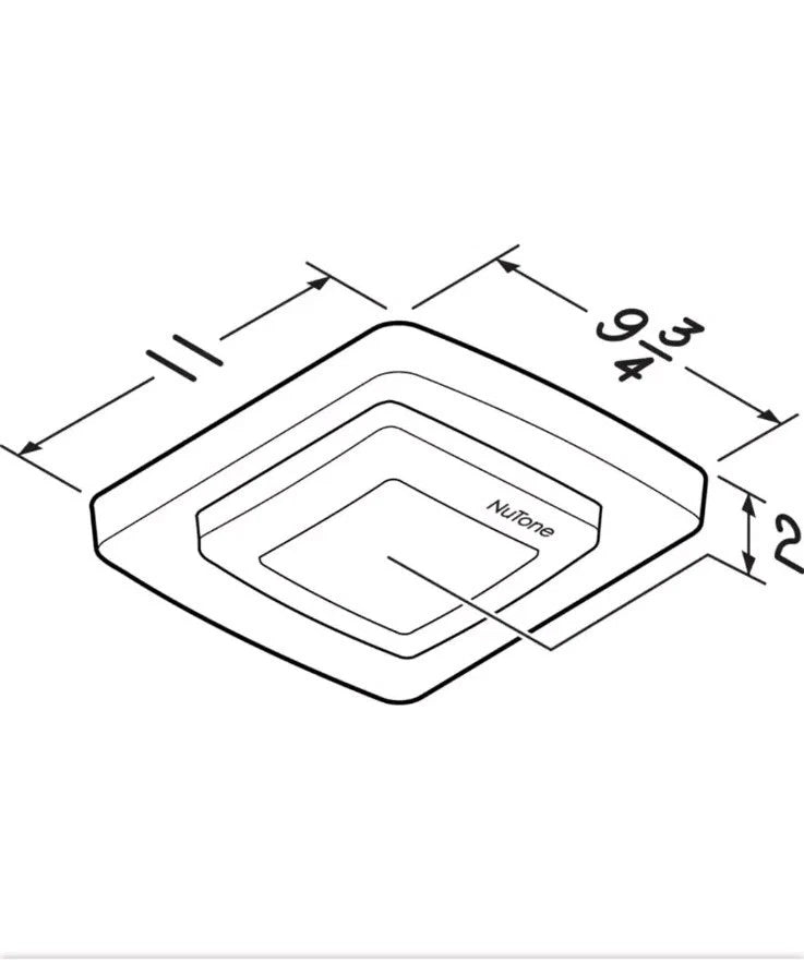 Broan NuTone Bathroom Fan Replacement Cover w/ Light - FG500N