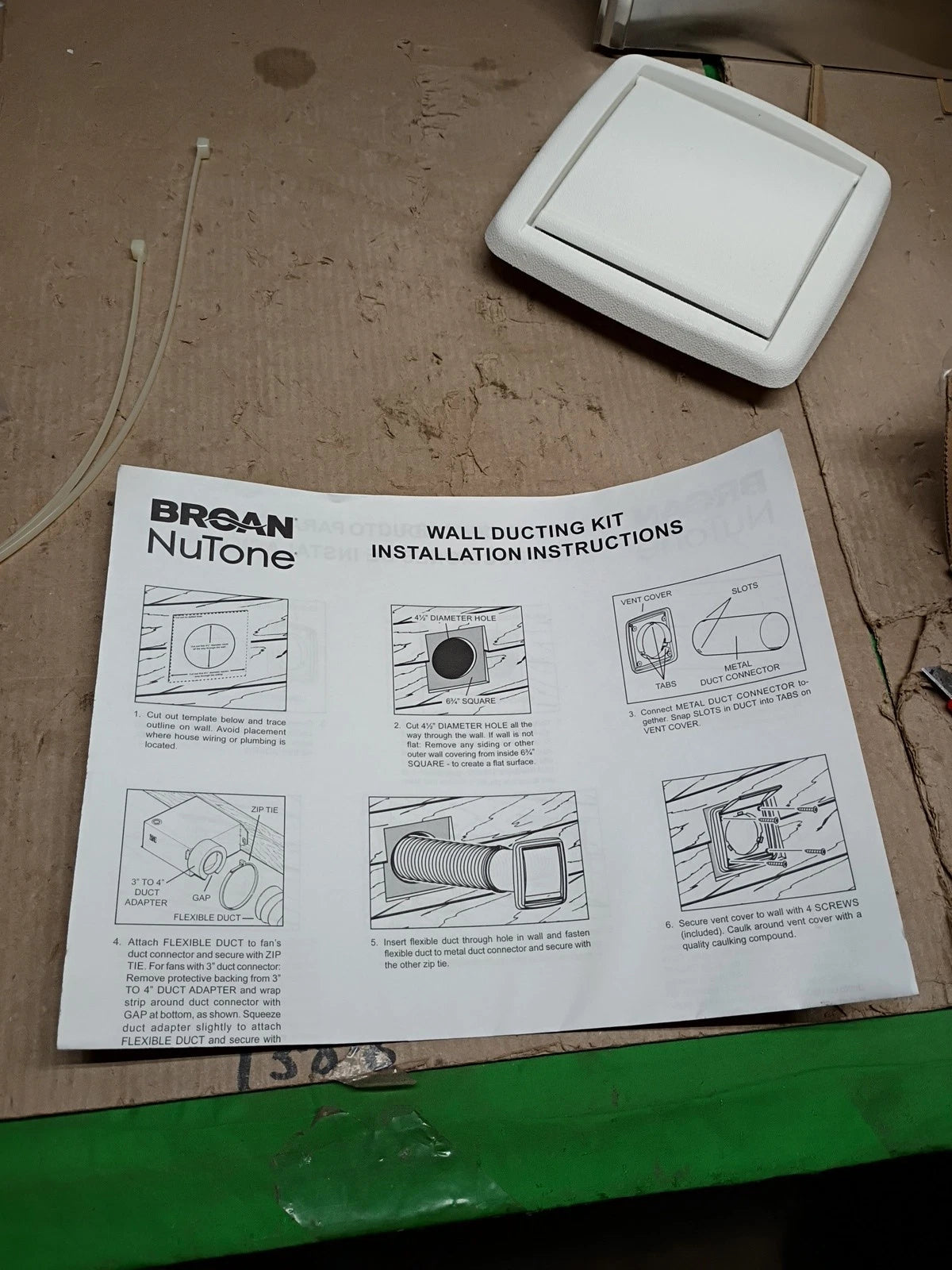 Broan-NuTone WVK2A Flexible Wall Ducting Kit for Ventilation Fans Exhaust Fans |