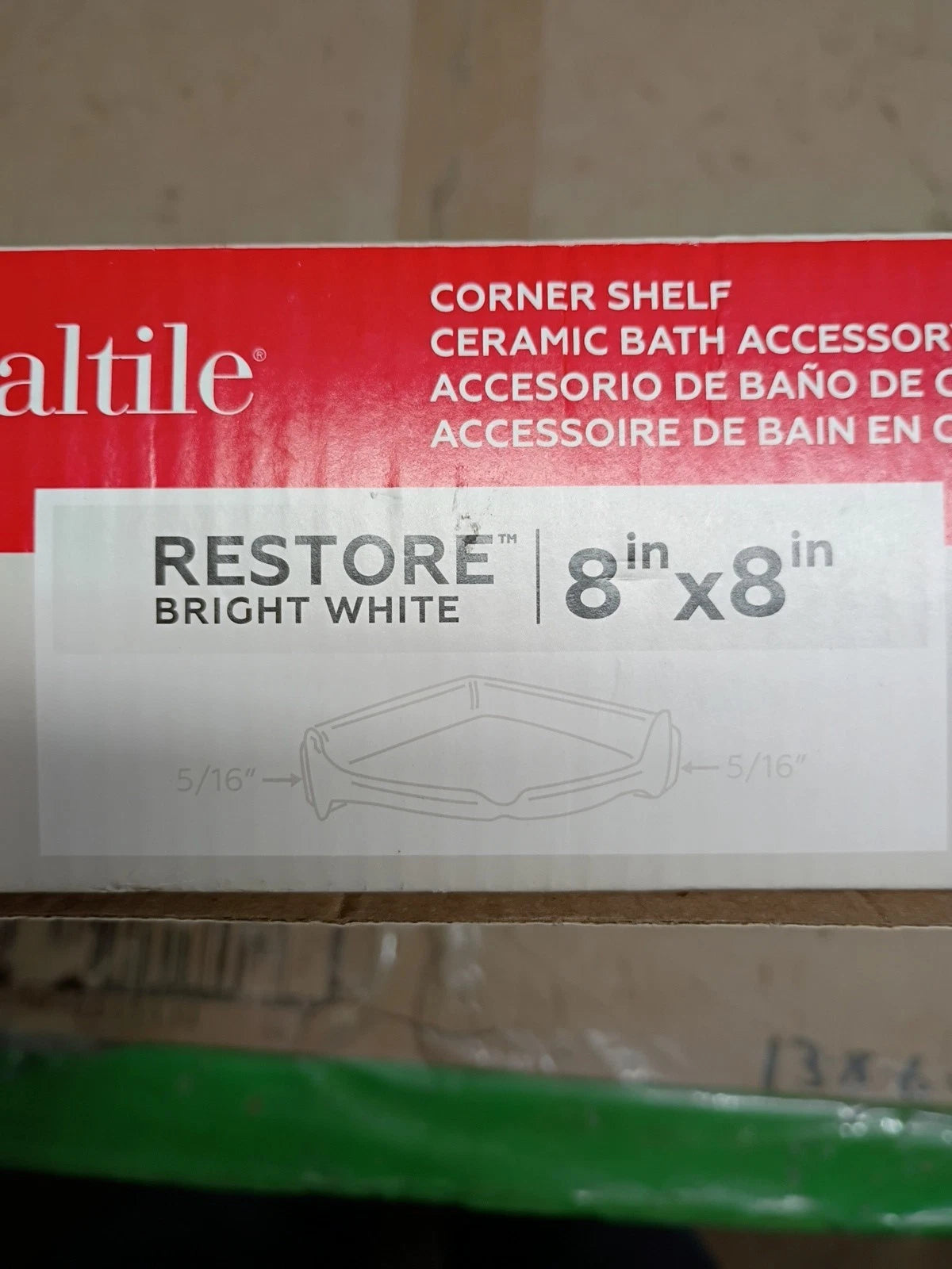 Daltile RE15BA780CC1P Ceramic Corner Shelf- bright white