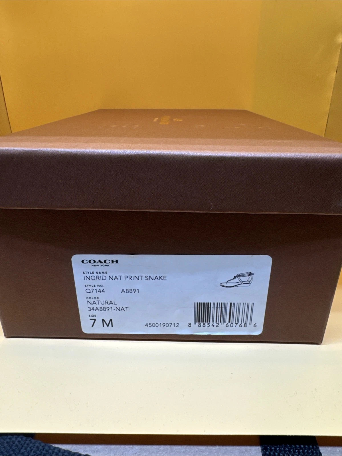 Coach New York Ingrid Natural Snake Print Sandals Size 7M Women's New With Box!