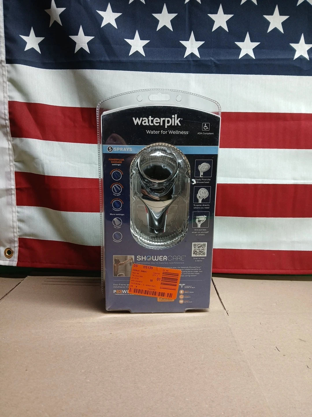 Waterpik Hand Held Shower Head Chrome 180-Degree 5-Modes QBS-563MEB