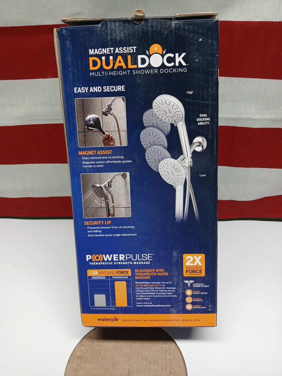 Waterpik 8-Spray Magnet DualDock Multi-Height Handheld Shower Head in Chrome