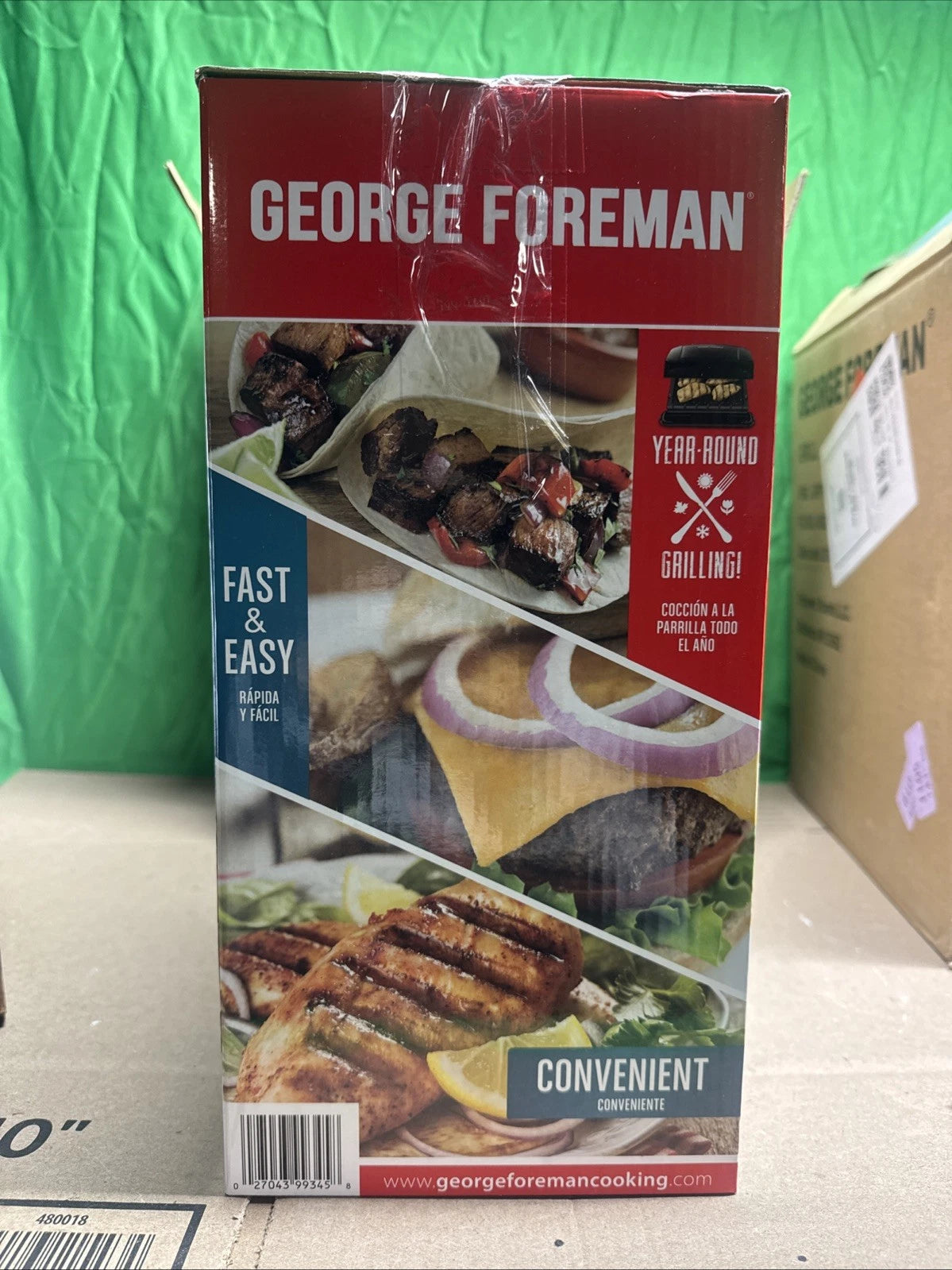 NOB George Foreman GRP1060B-TX Family Size Removable Plate Grill Black Sealed