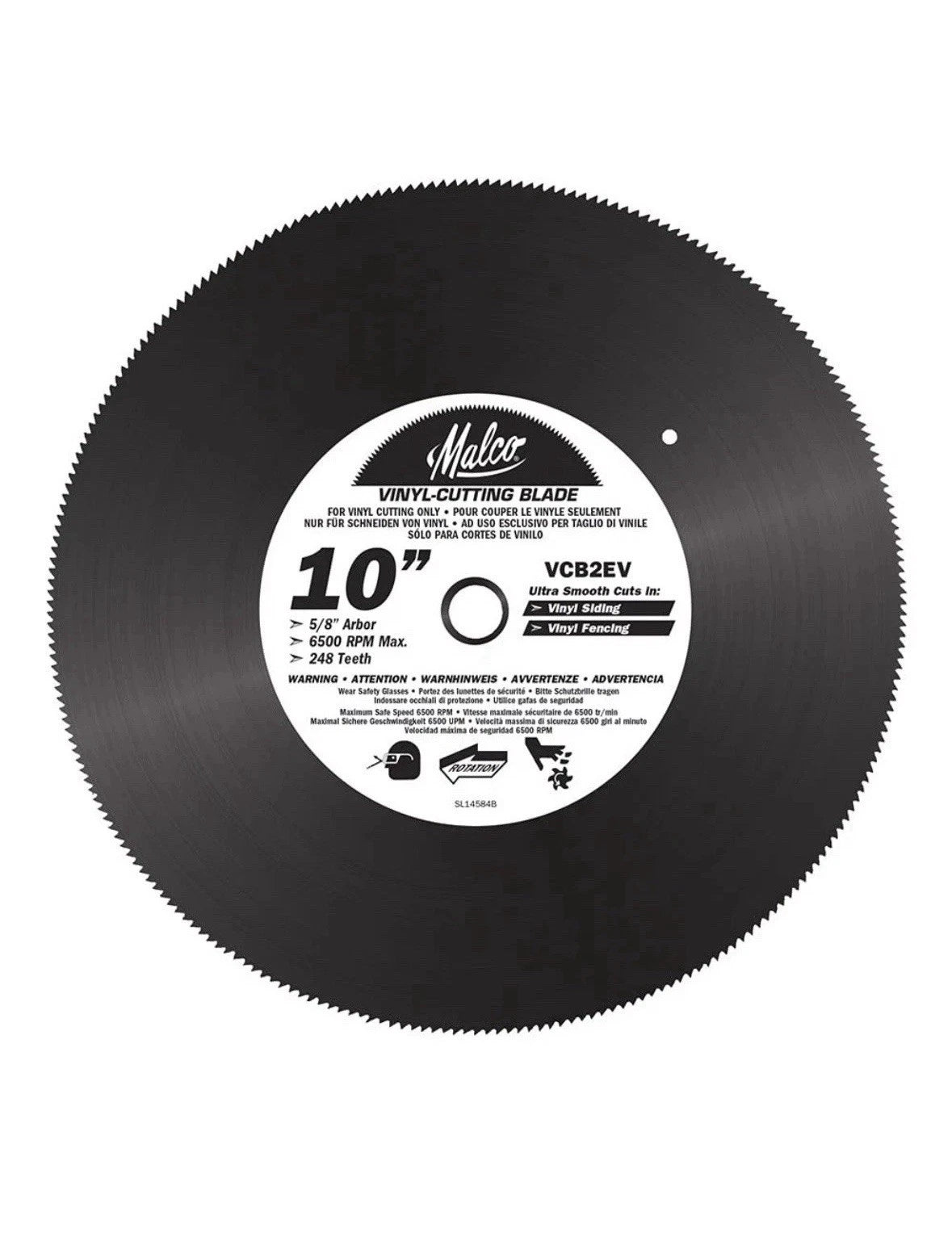 Malco VCB2 EV 10 in. Vinyl Siding and Fencing Cutting Circular Saw Blade