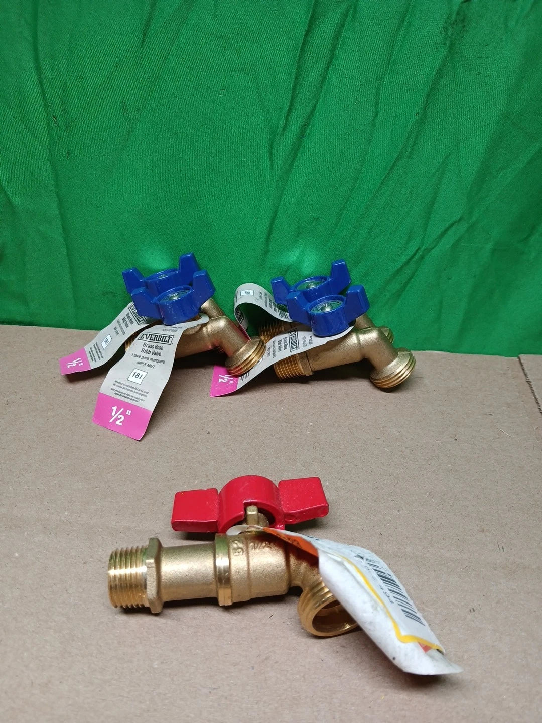 4pck Everbilt QuarterMaster Forged Brass MPT Internal Solder Hose Bibb 1/2 in.