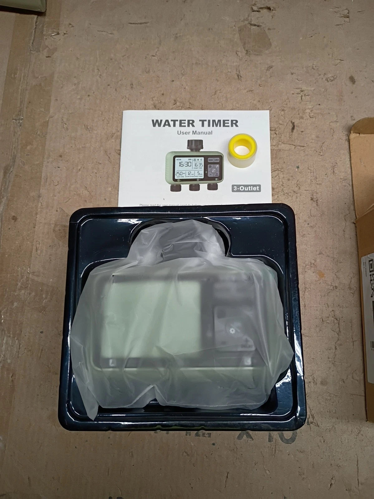 VEVOR Water Timer 3 Outlets, Hose Watering Sprinkler with 3 Independent, OB,