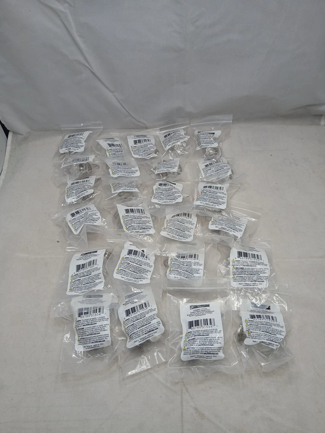 24-pack LibertyBubble Glass 1-1/8 in. (29 mm) Vintage Satin Nickel and Clear.