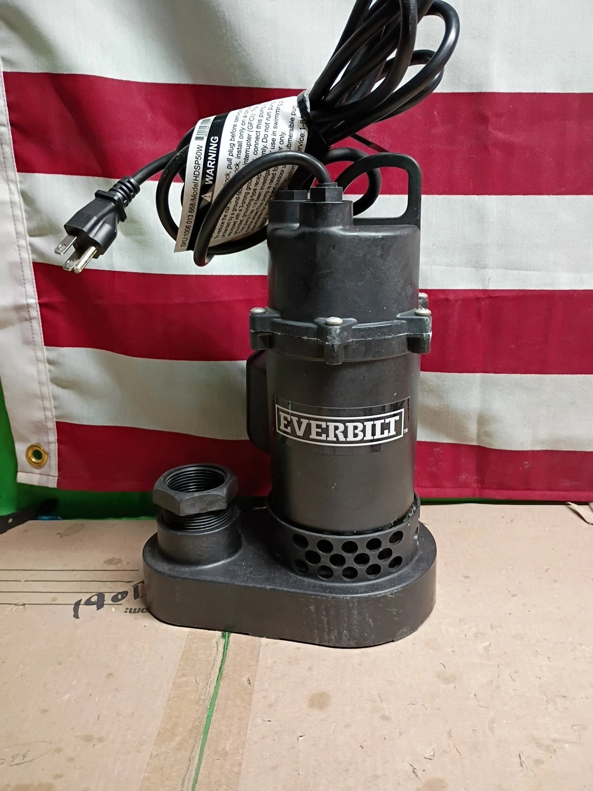 Everbilt HDSP50W 1/2 HP Submersible Aluminum Sump Pump with Tethered Switch