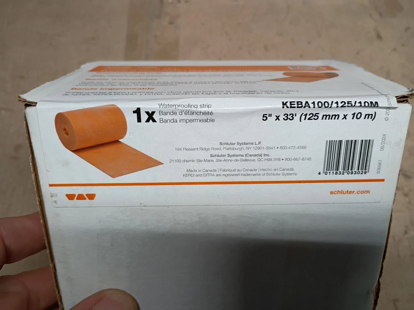 3pk Schluter Kerdi-Band 5"x 32ft 10"x 4 mil Underlayment Waterproofing Strip New