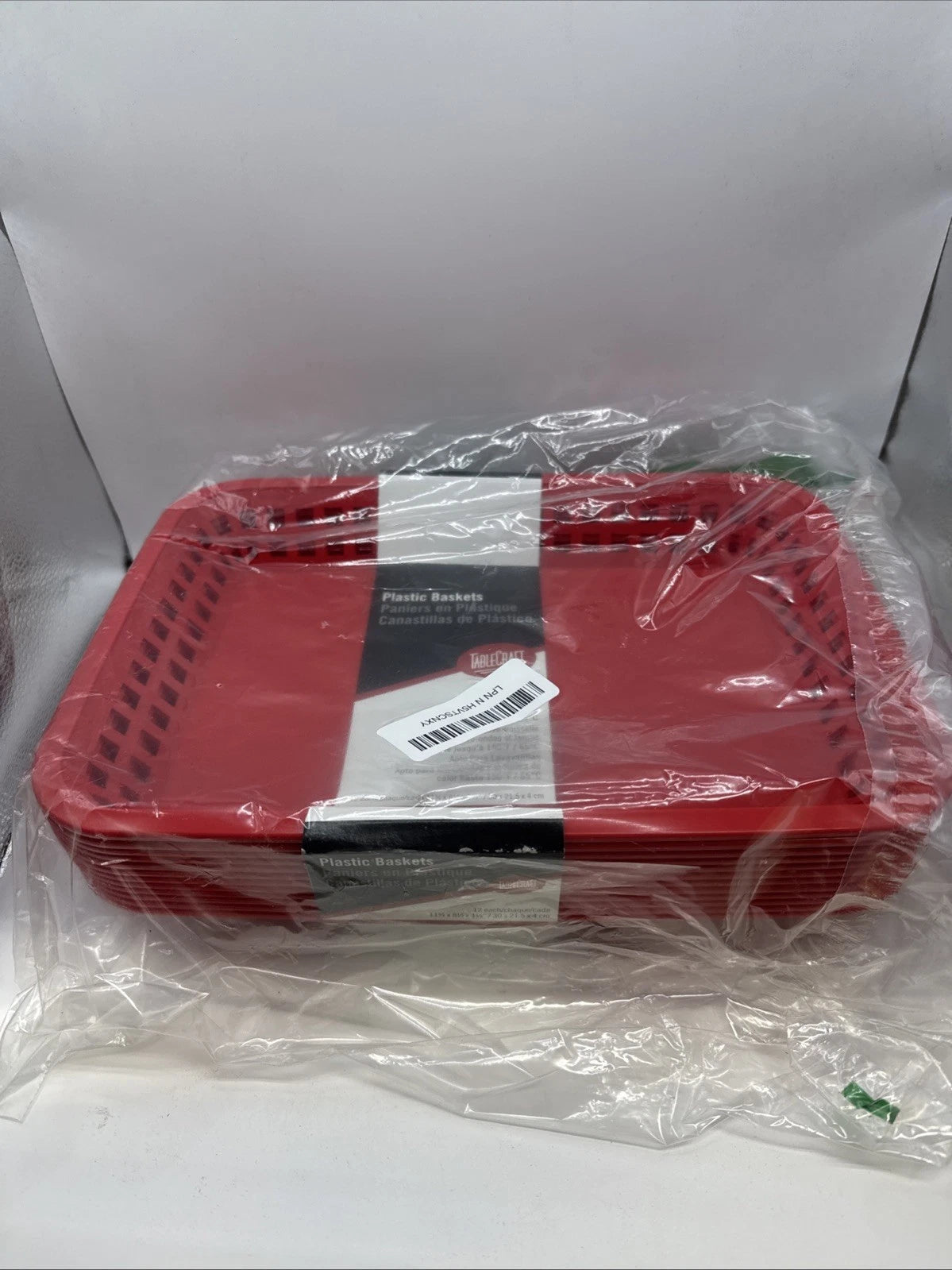 Products C1079R Cash and Carry Large Grande Basket, Red (Pack of 12)