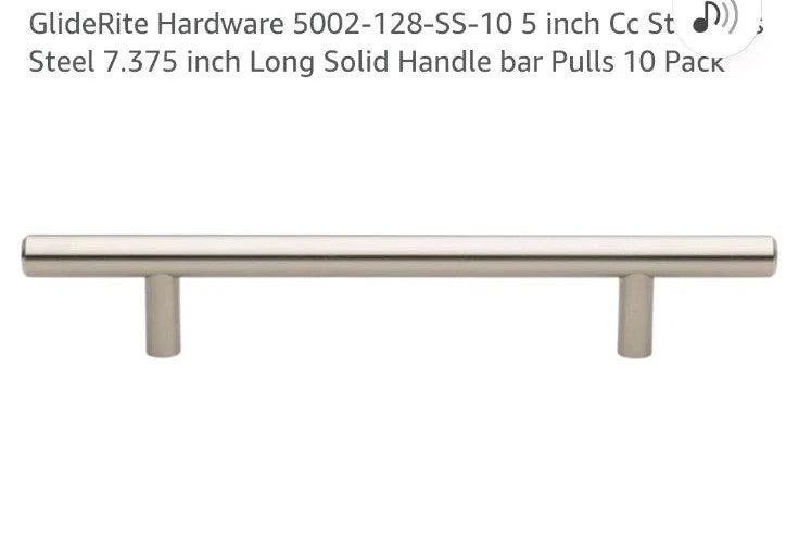 10 PCK GlideRite Hardware 5002-128-SS-10 Stainless Steel drawer handle puller