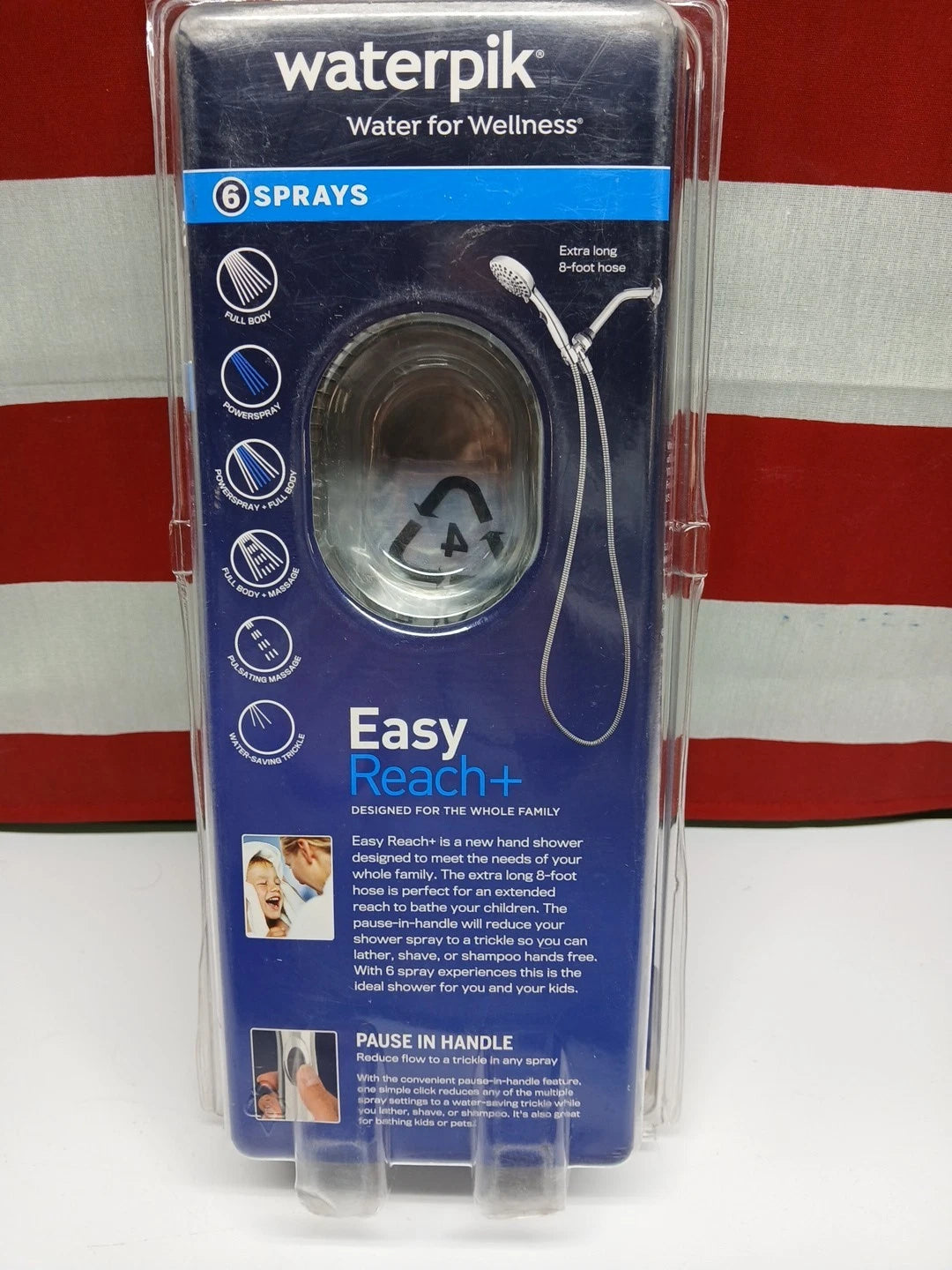Waterpik PowerSpray 6-Spray Hand Held Showerhead in Chrome