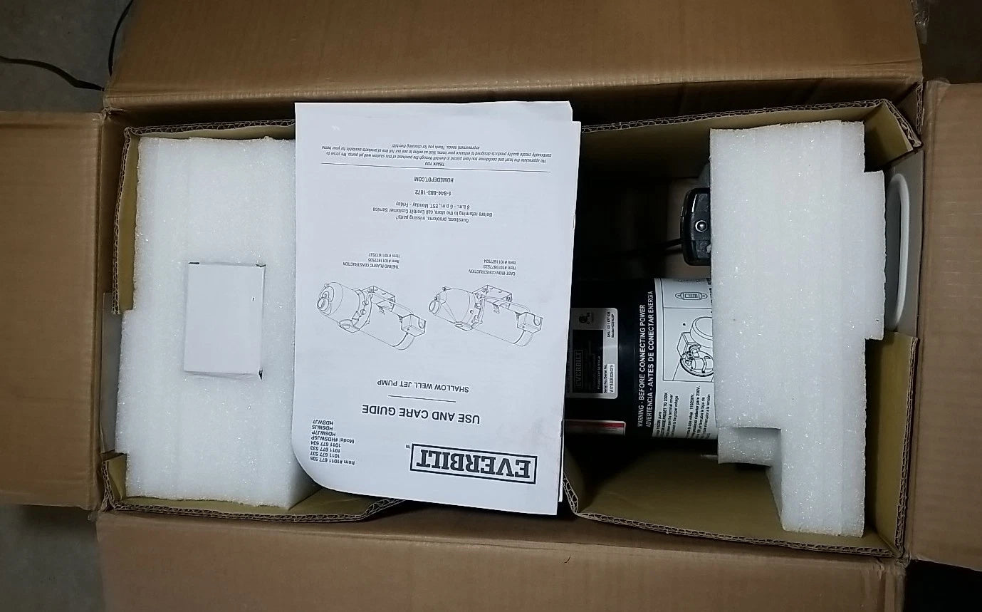 Everbilt 1/2 HP Shallow Well Jet Pump 1011677535. -Read Description-