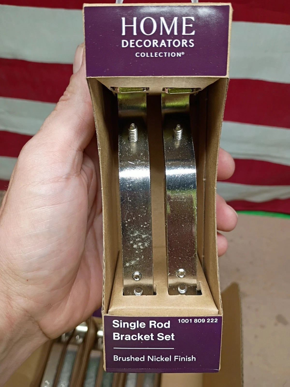 4PK Home Decorators Collection U-BN885059F, Curtain Rod Brackets Brushed Nickel,