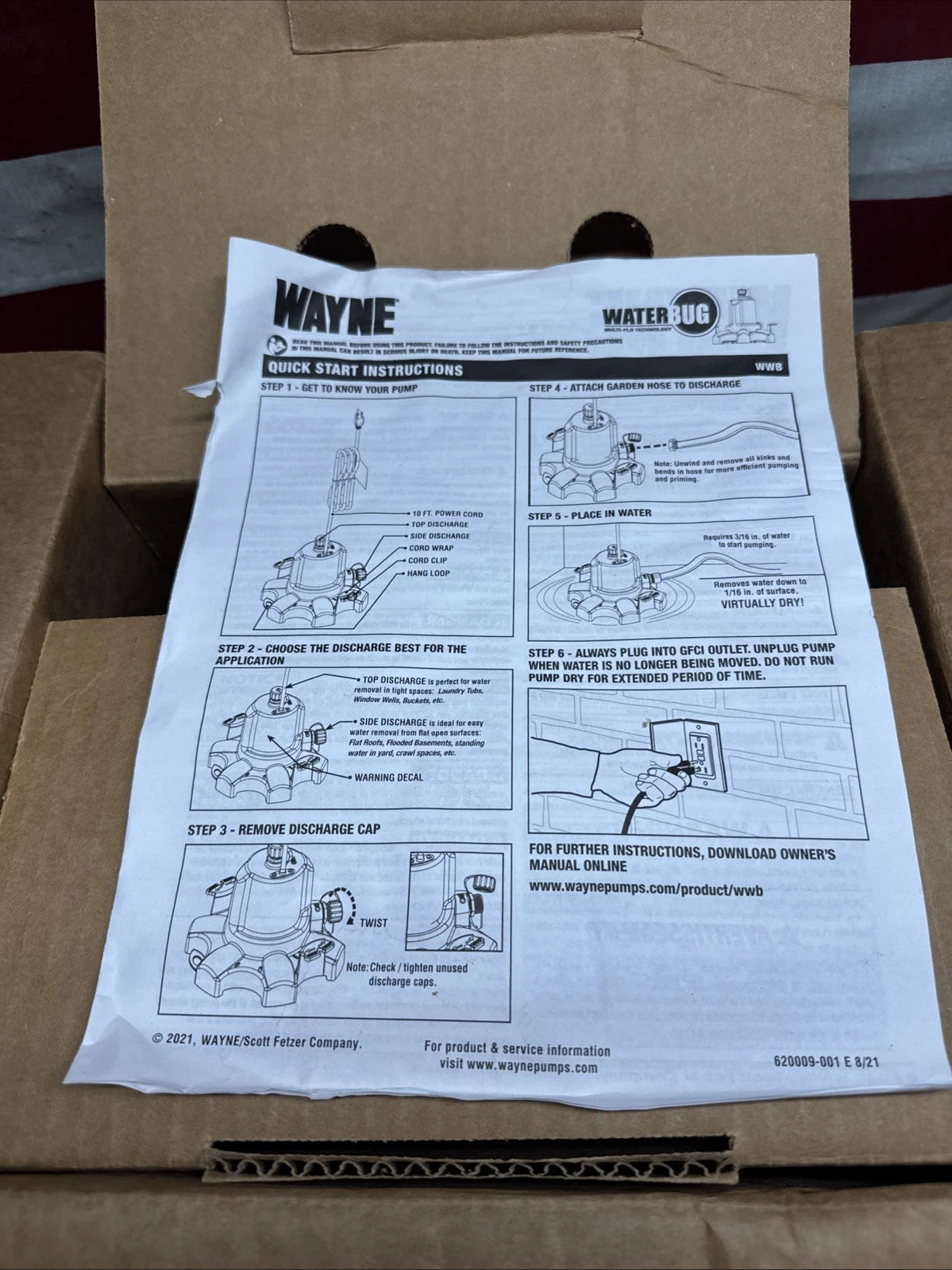 Wayne 1/6 HP WaterBUG Submersible Utility Pump with Multi-Flo Technology