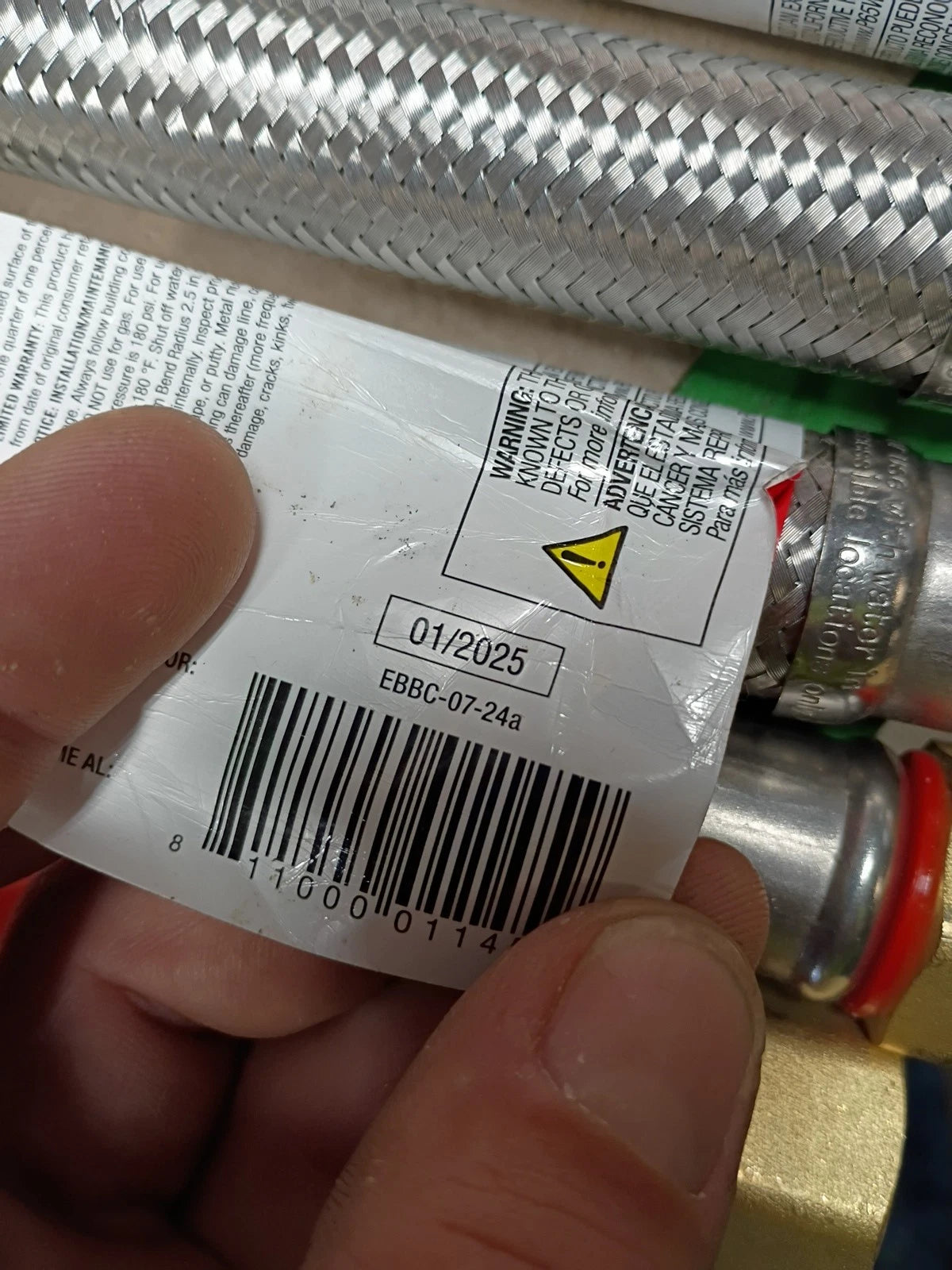 12pk 3/4" FIP x 3/4" FIP x 24" Stainless Steel Water Heater Supply Line, OB