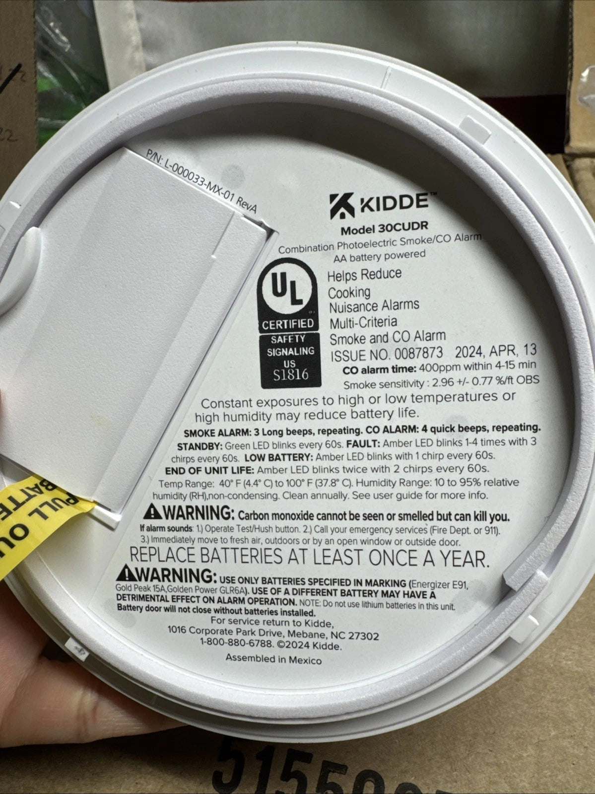 Kidde Detect 30CUDR / 21032830 Combination Smoke & Carbon Monoxide Alarm, White