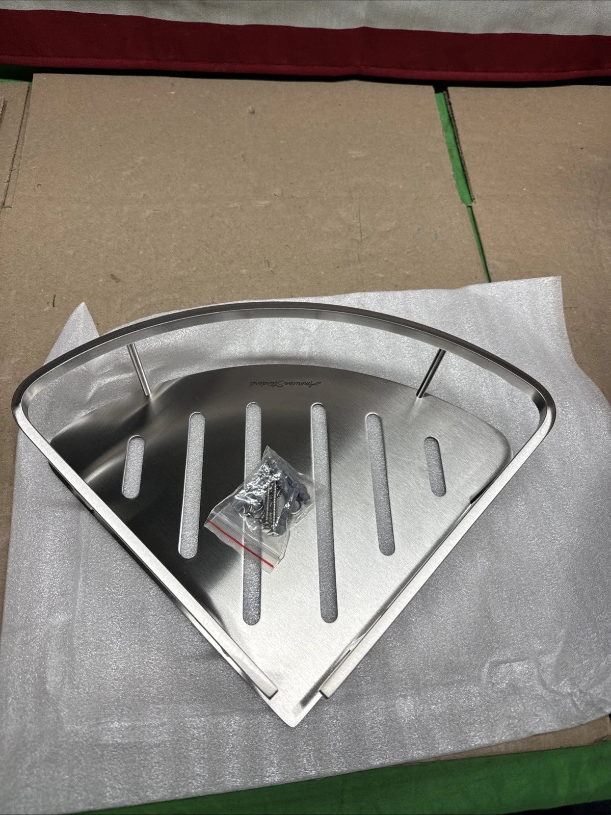 American Standard Passage Corner Shower Shelf in Brushed Metal 1202-008.266