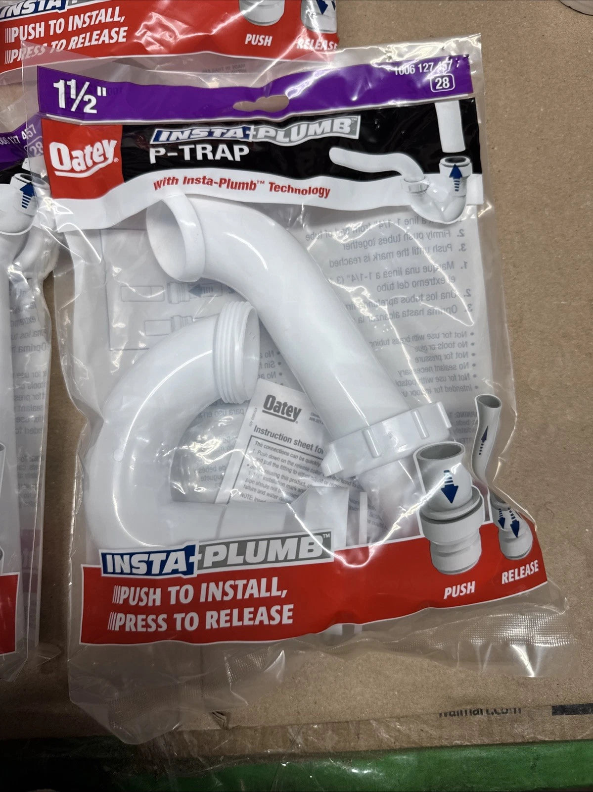 Lot Of 8 Oatey 1-1/2 in. PVC P-Trap with Insta-PlumbTechnology Plumbing PartsKit