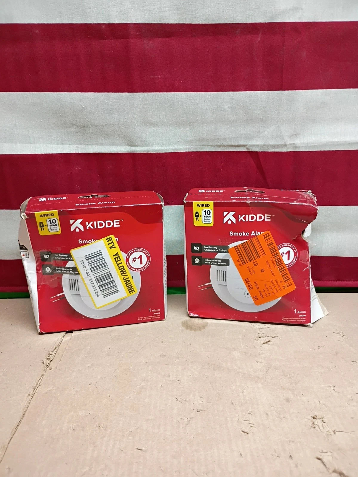 Lot Of 2 Kidde 20SA10 Smoke Alarm Hardwired Interconnected Detector OB