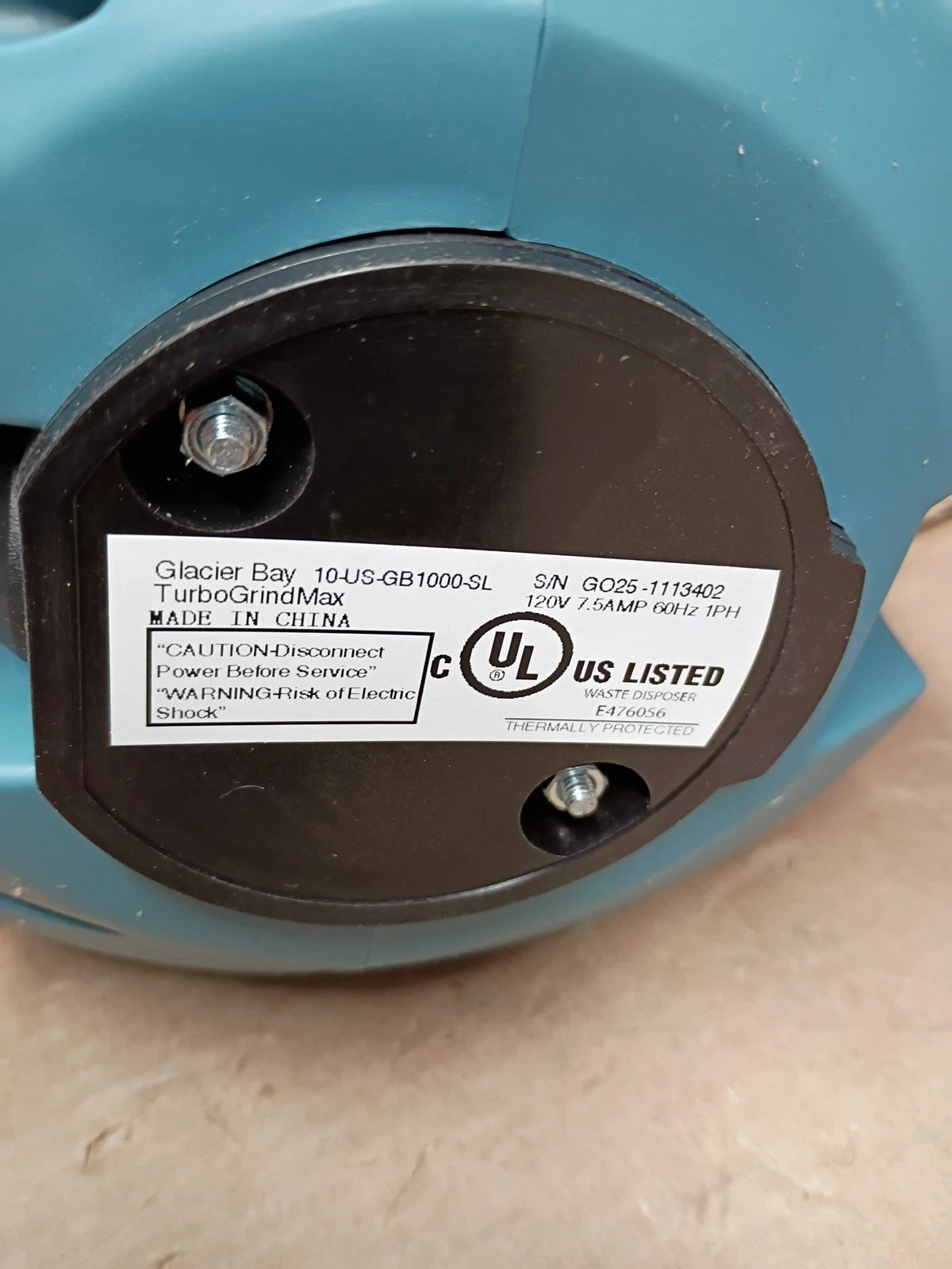 Glacier Bay 1HP GB1000-SL TurboGrindMax Garbage Disposal