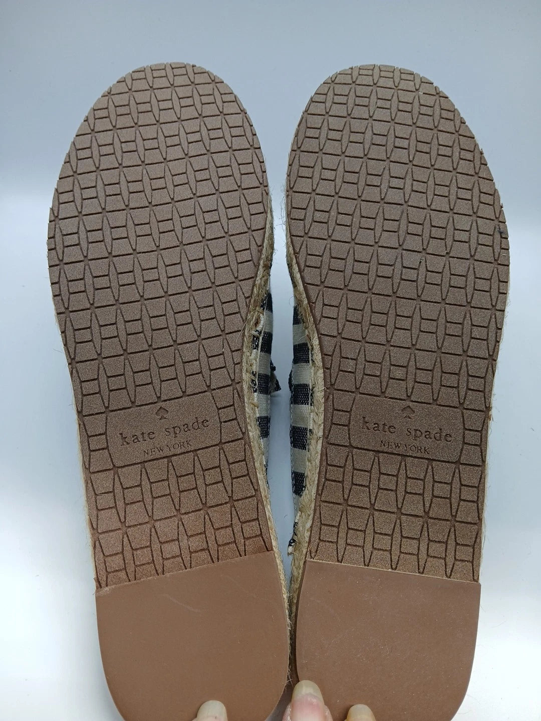 KATE SPADE WOMENS BLUE STRIPED CANVAS SLIP ON SHOE Size 9.5