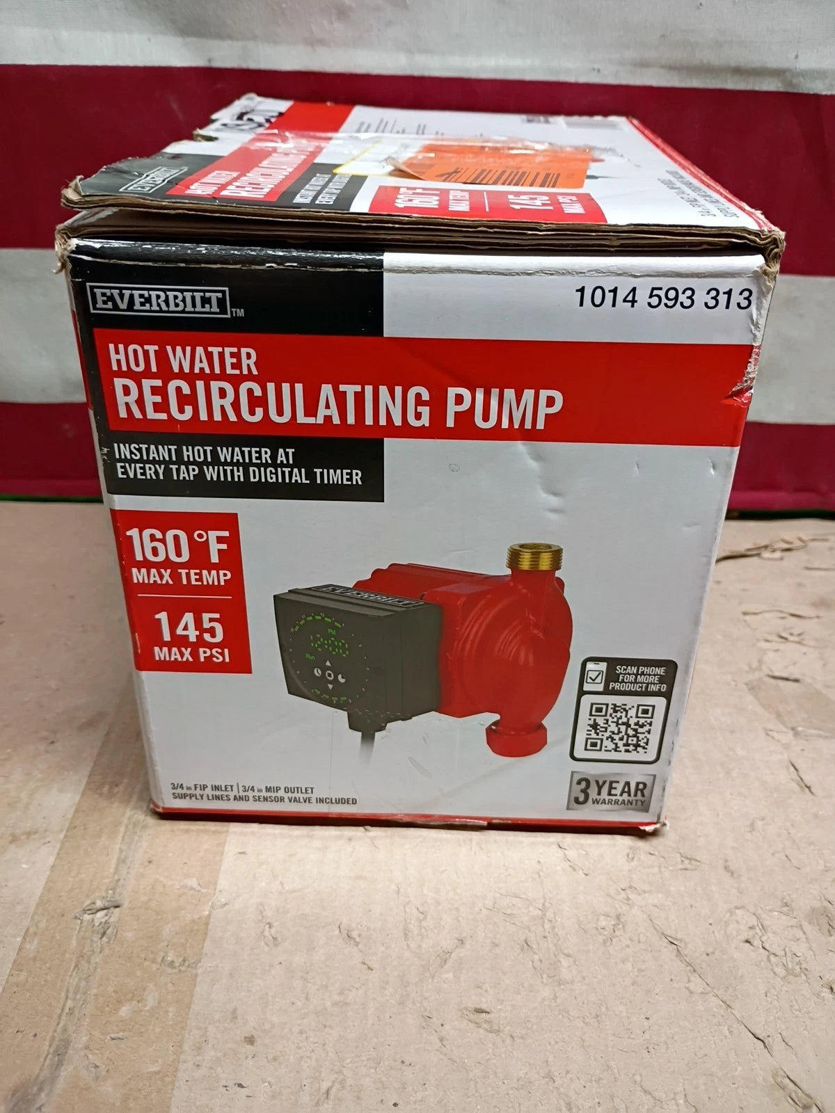 Everbilt (HDRCIRP) Hot Water Fully Programmable Recirculation Pump, used