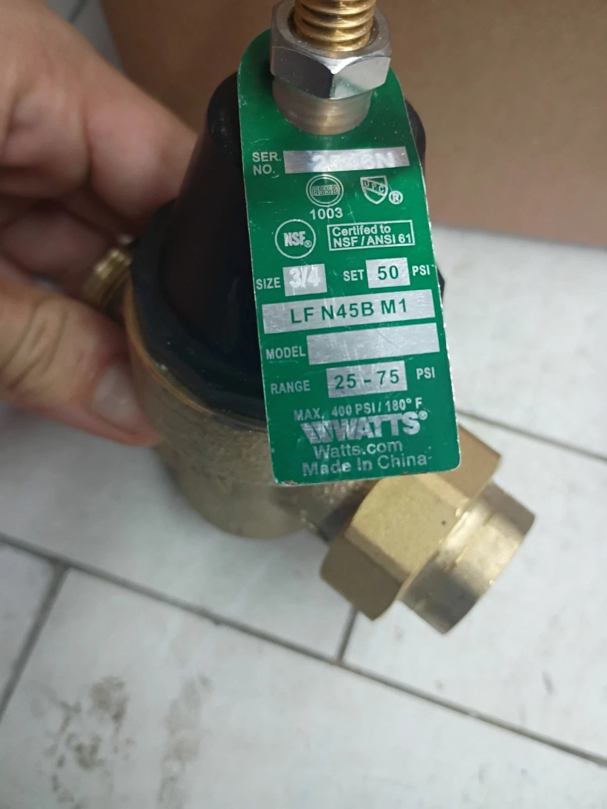 Watts Series N55BU-M1 3/4" Water Pressure Reducing Valve Open Box
