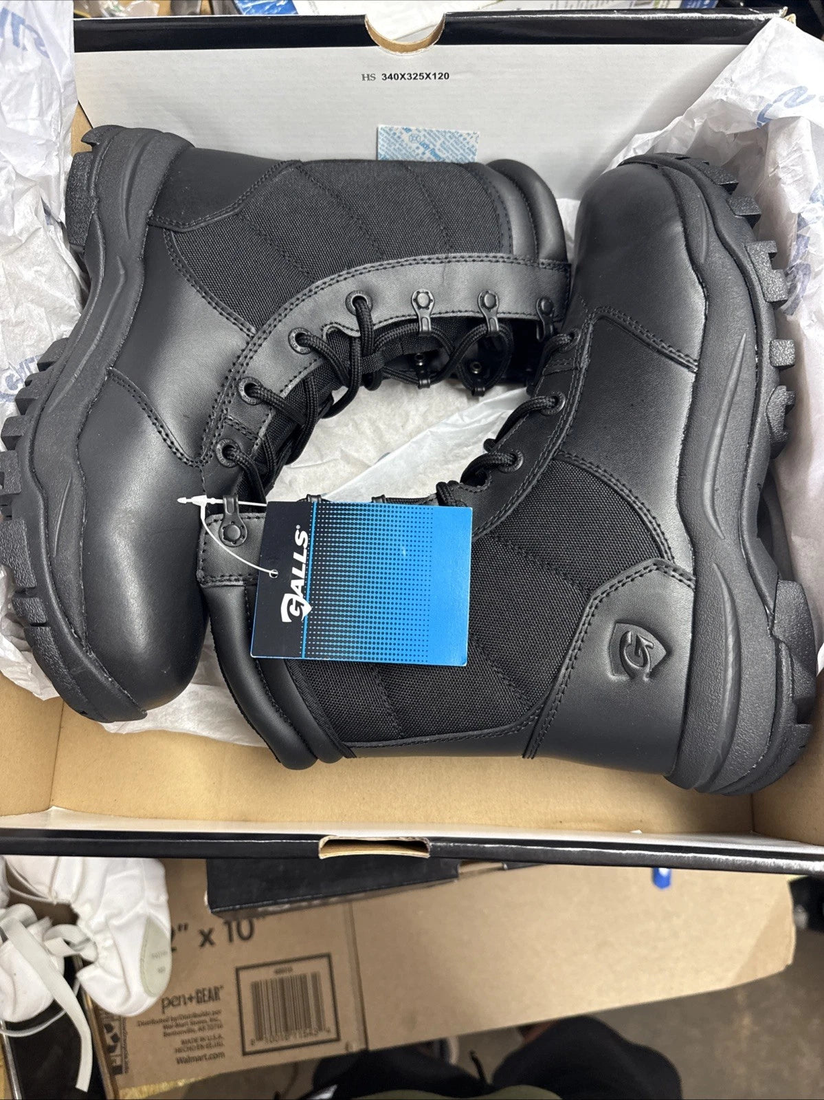 Galls 8" Duty Work Boots Men's Sz 9M Black Leather Soft Toe Tactical Lace Up