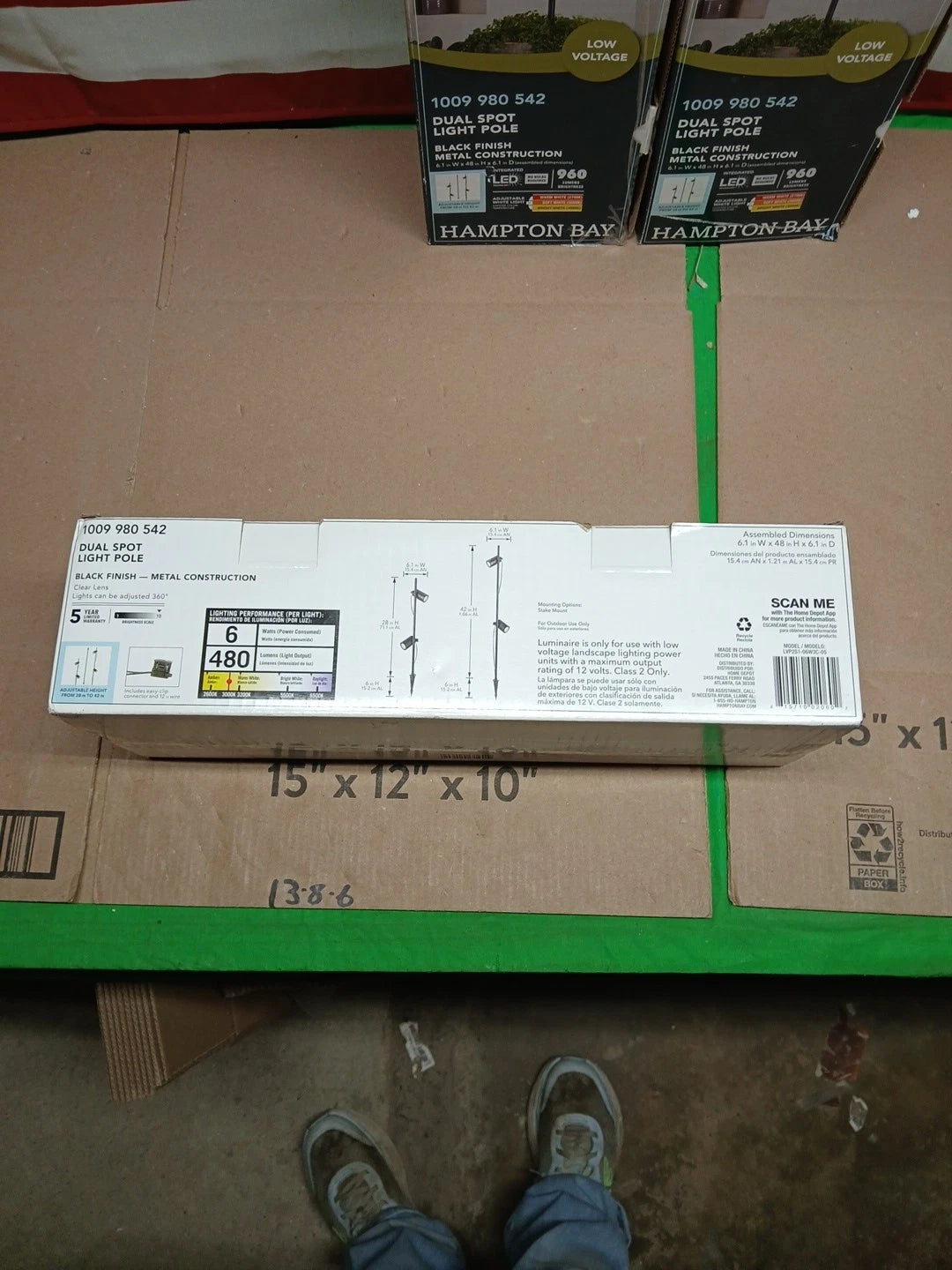 LOT Of 3 960 Lumen Low Voltage Black LED Outdoor Spotlight with 2 Adjustable