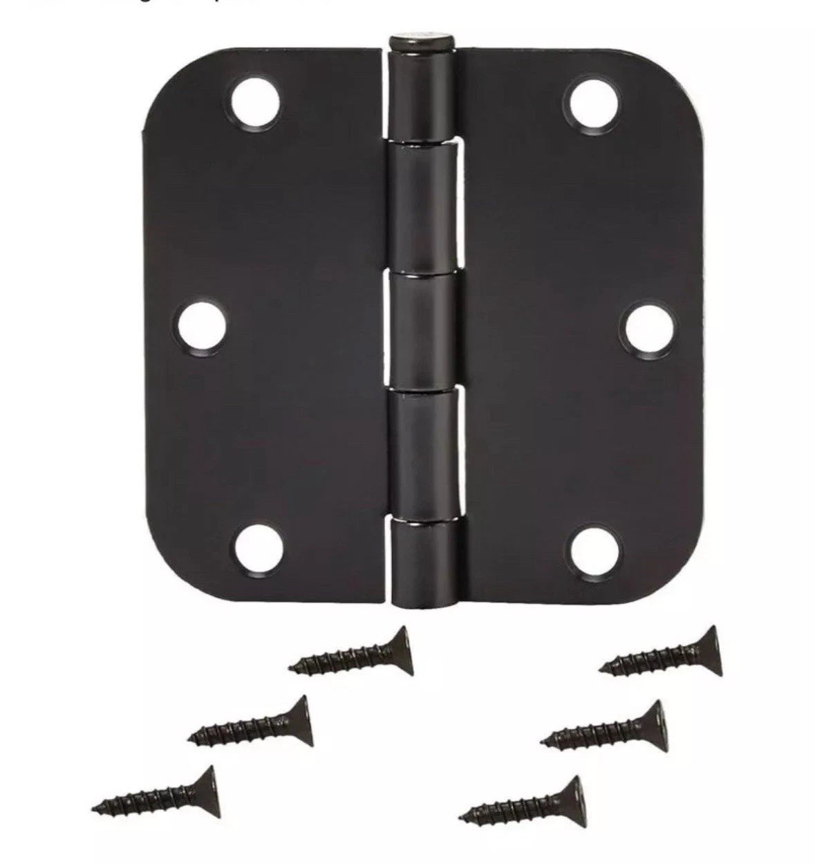 18 Pack Amazon Rounded 5/8 Radius interior, 3.5" x 3.5" Door Hinges, Matte Black