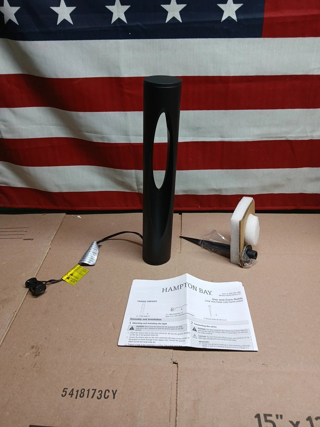 LOT OF 5 Hampton Bay Trinity Hill Matte Black LED Outdoor Bollard Path Light