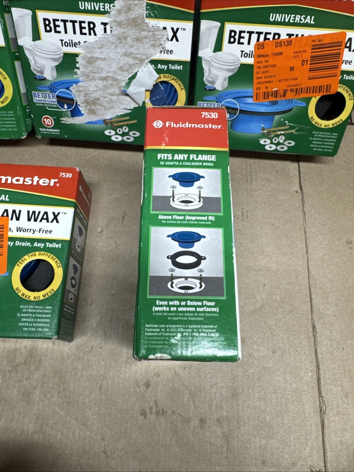 5pk Fluidmaster, Universal Better Than Wax Toilet Seal 7530