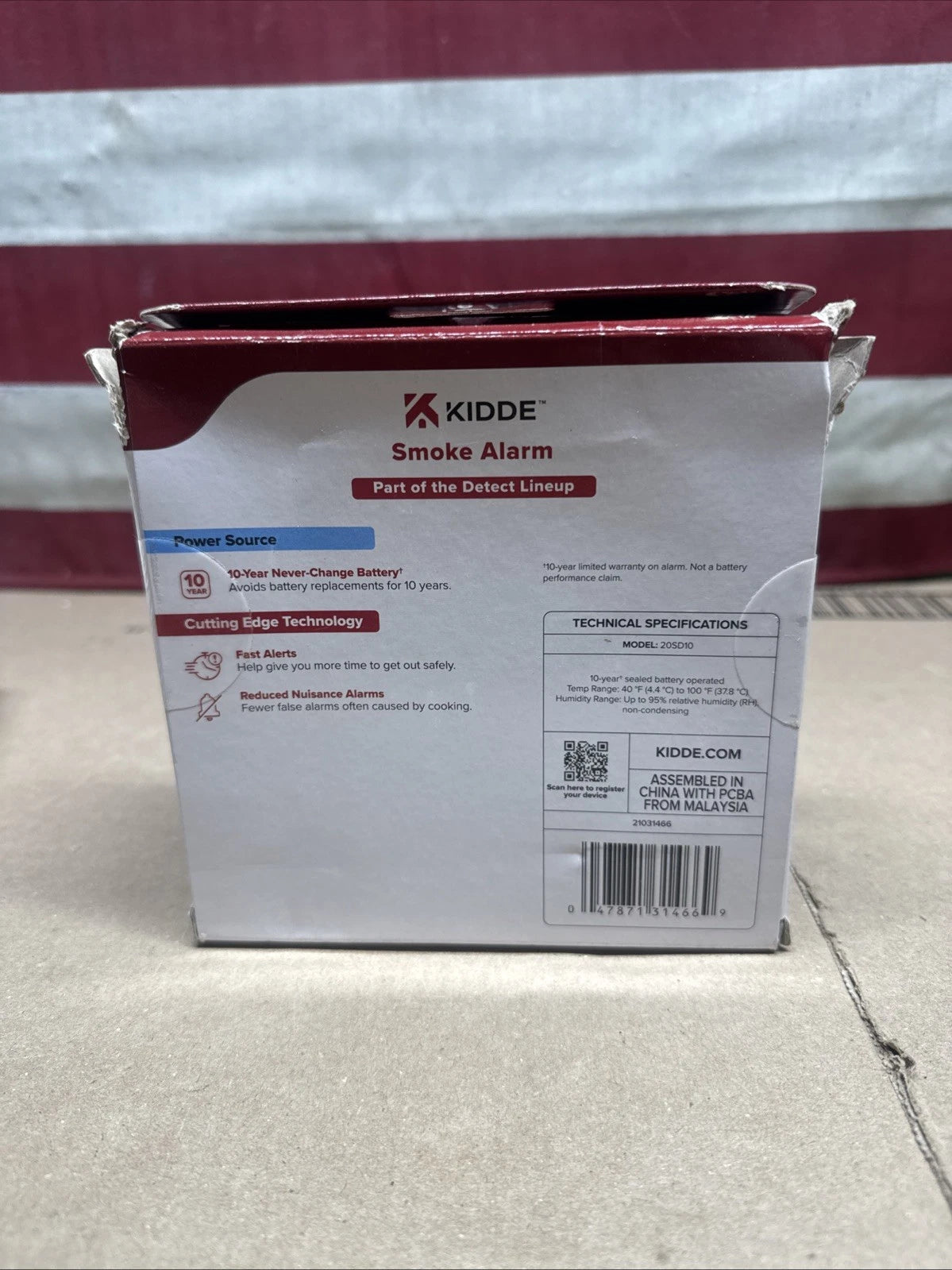 2PK Kidde 20SD10 10-Year BatteryPowered Detect Smoke Alarm w/PhotoelectricSensor