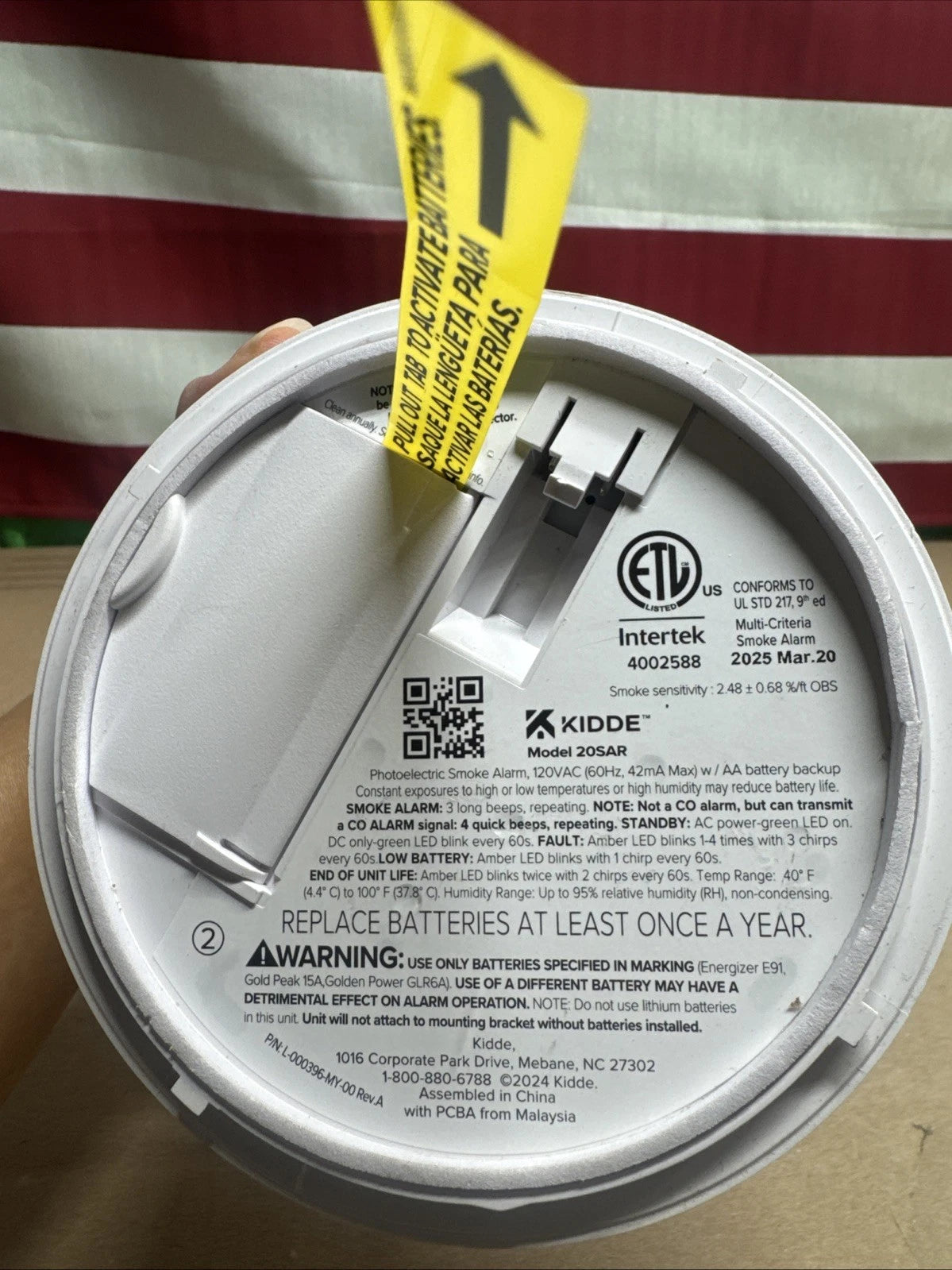 Kidde Detect Inter Connected Hardwired w/Battery Back-up Smoke Alarm Model 20SAR