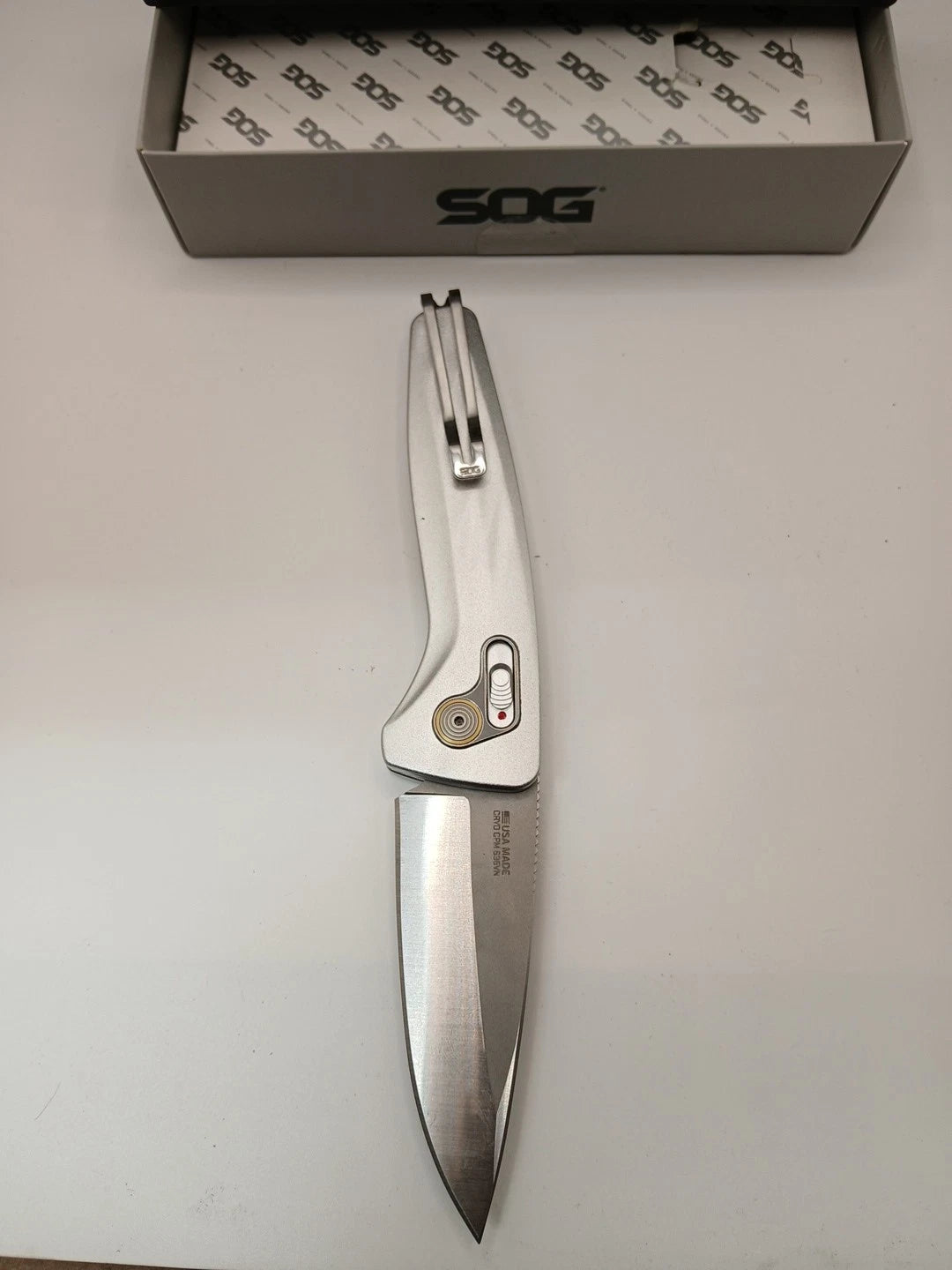 SOG One Zero AU Lock Knife Satin Aluminum (3.1" Chrome) - 15-73-03-57